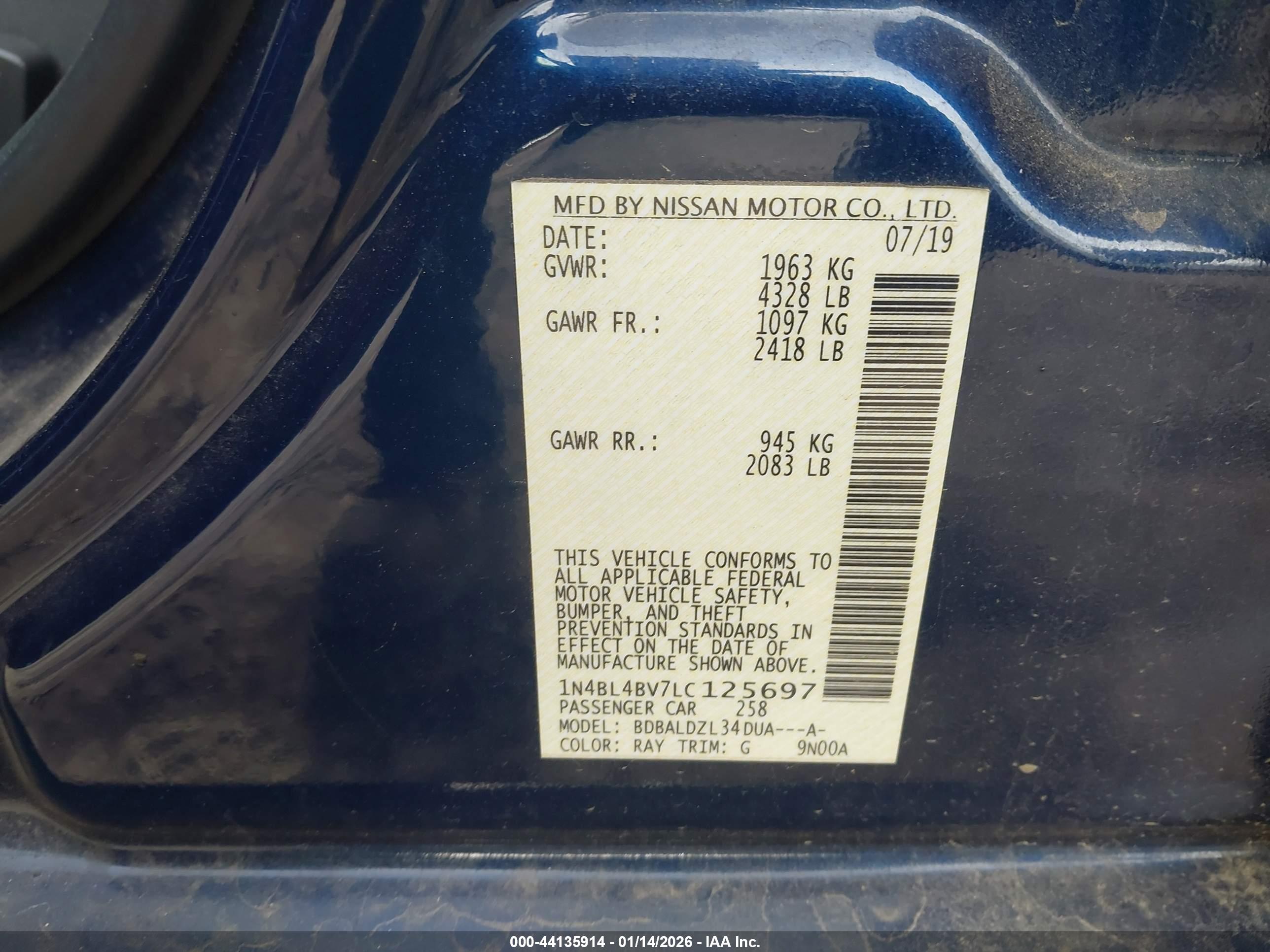 NISSAN ALTIMA image 9