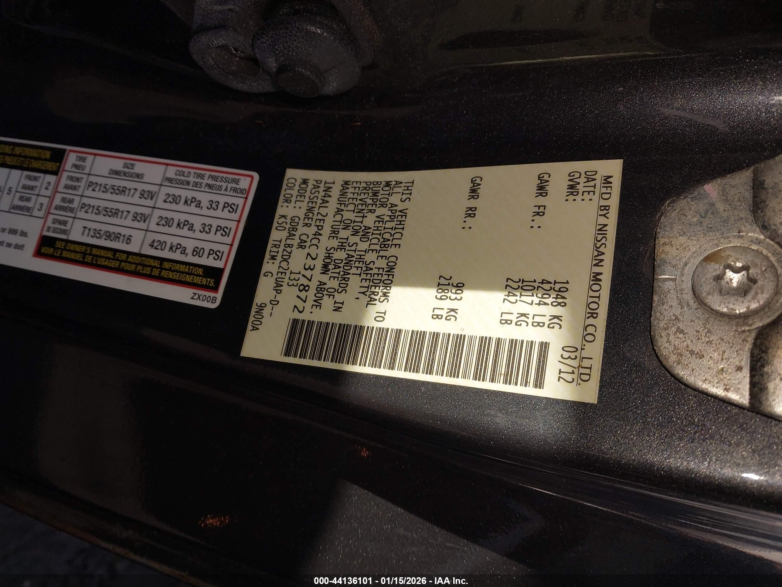NISSAN ALTIMA image 9