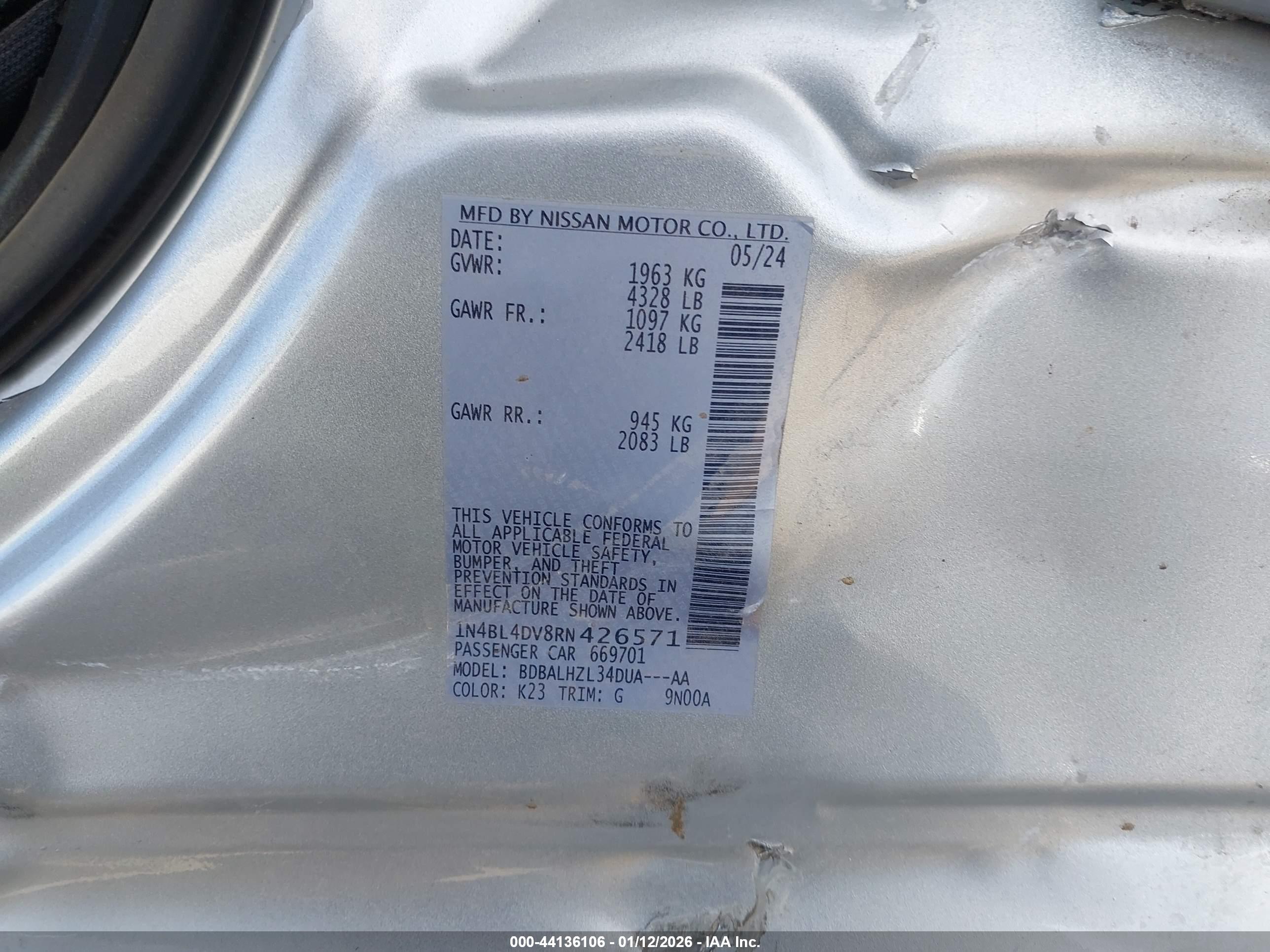 NISSAN ALTIMA image 9