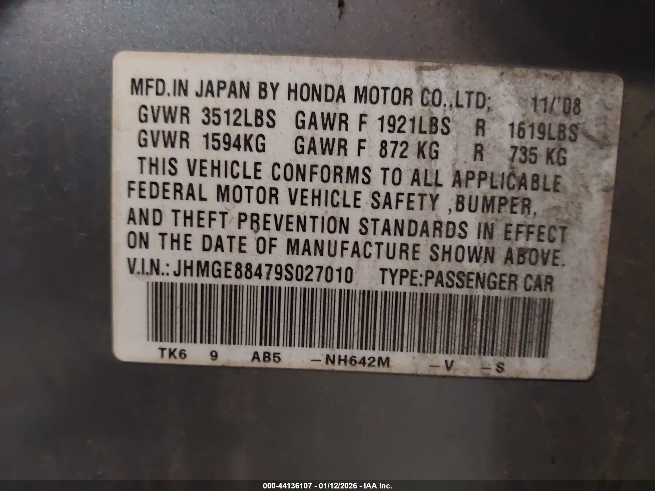 HONDA FIT image 9