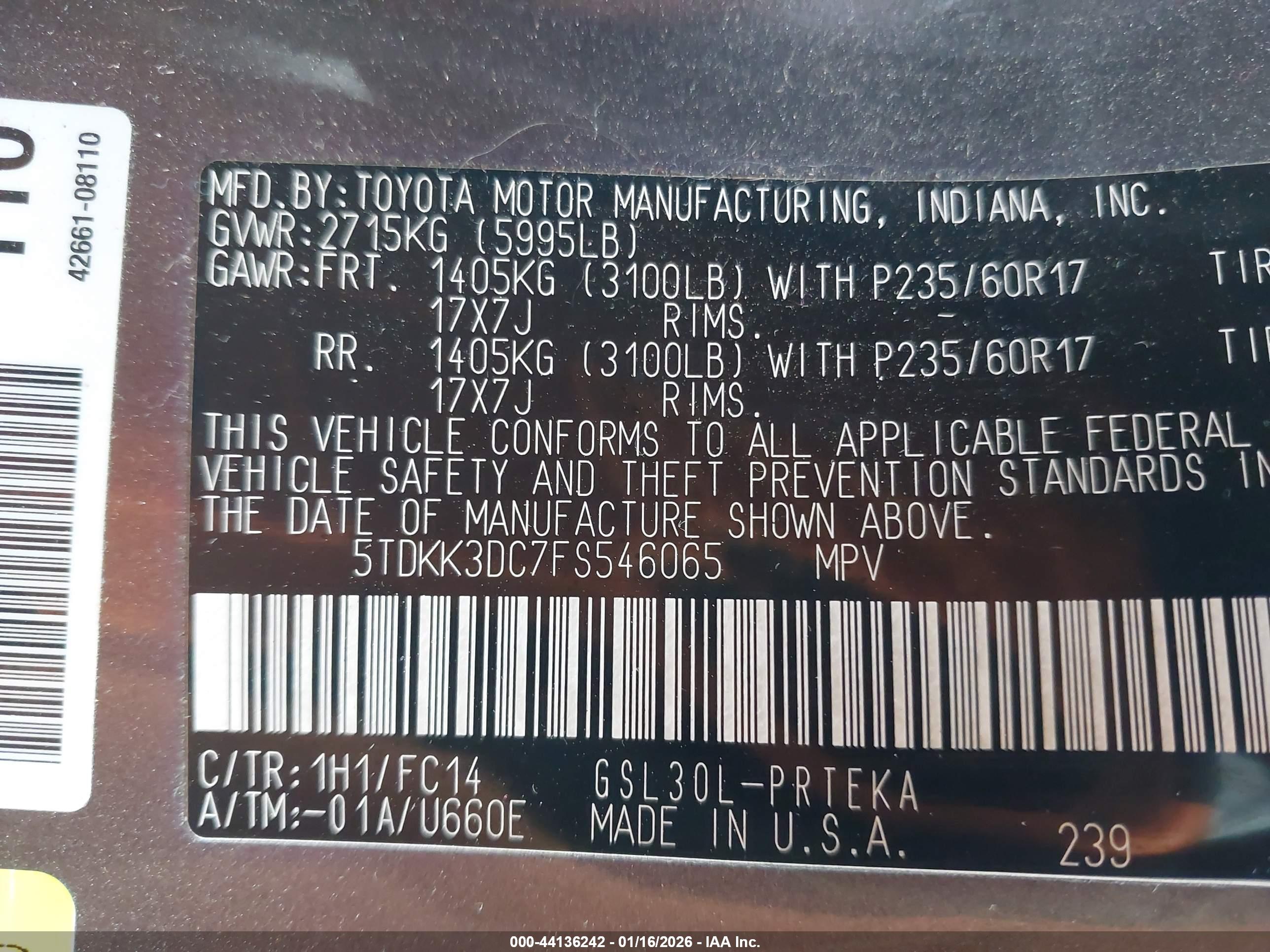 TOYOTA SIENNA image 9