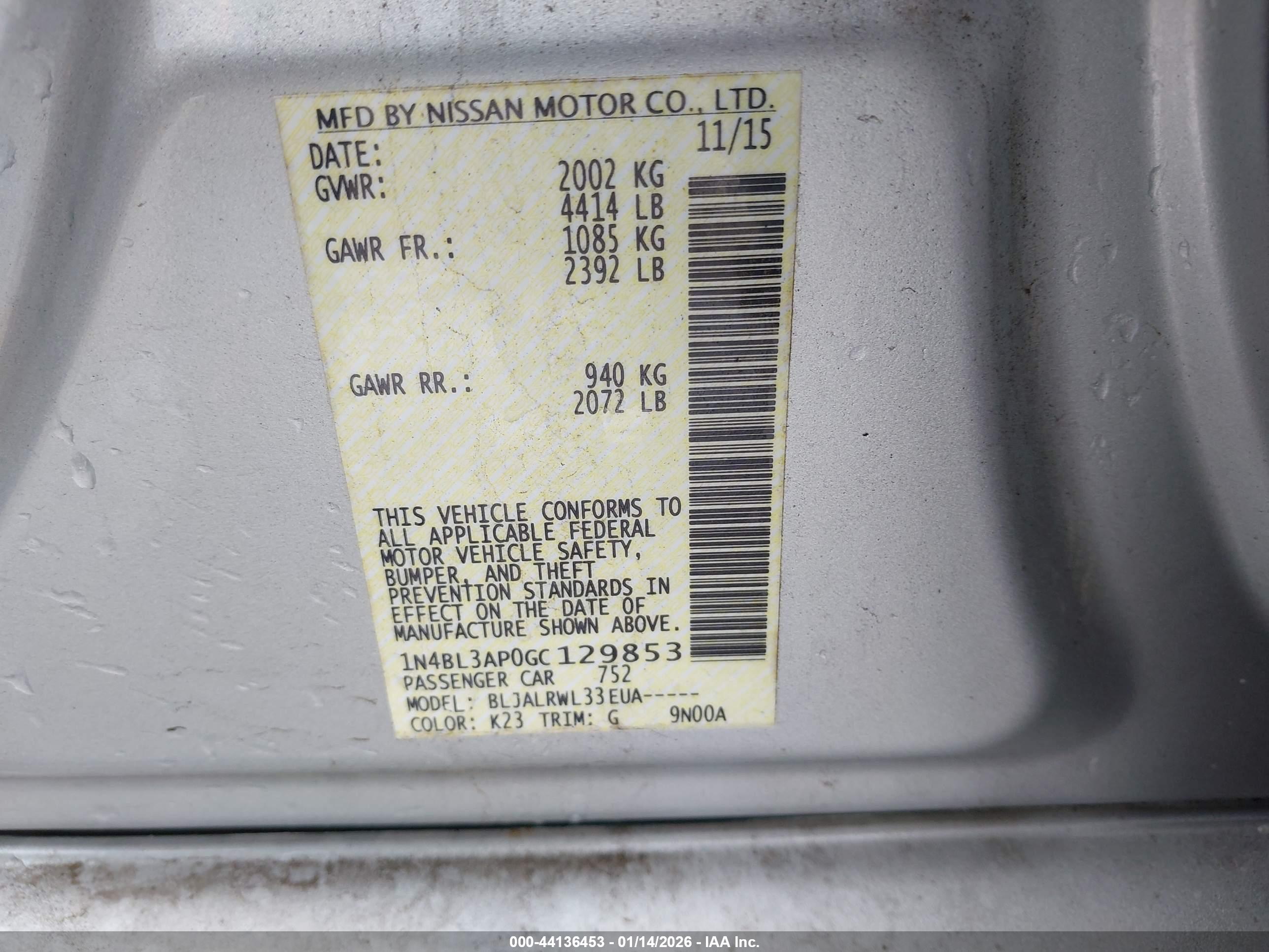 NISSAN ALTIMA image 9