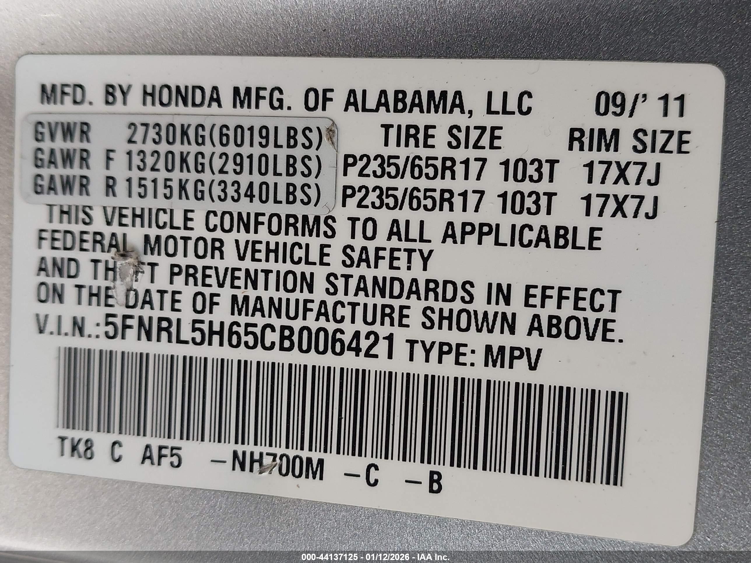 HONDA ODYSSEY image 9