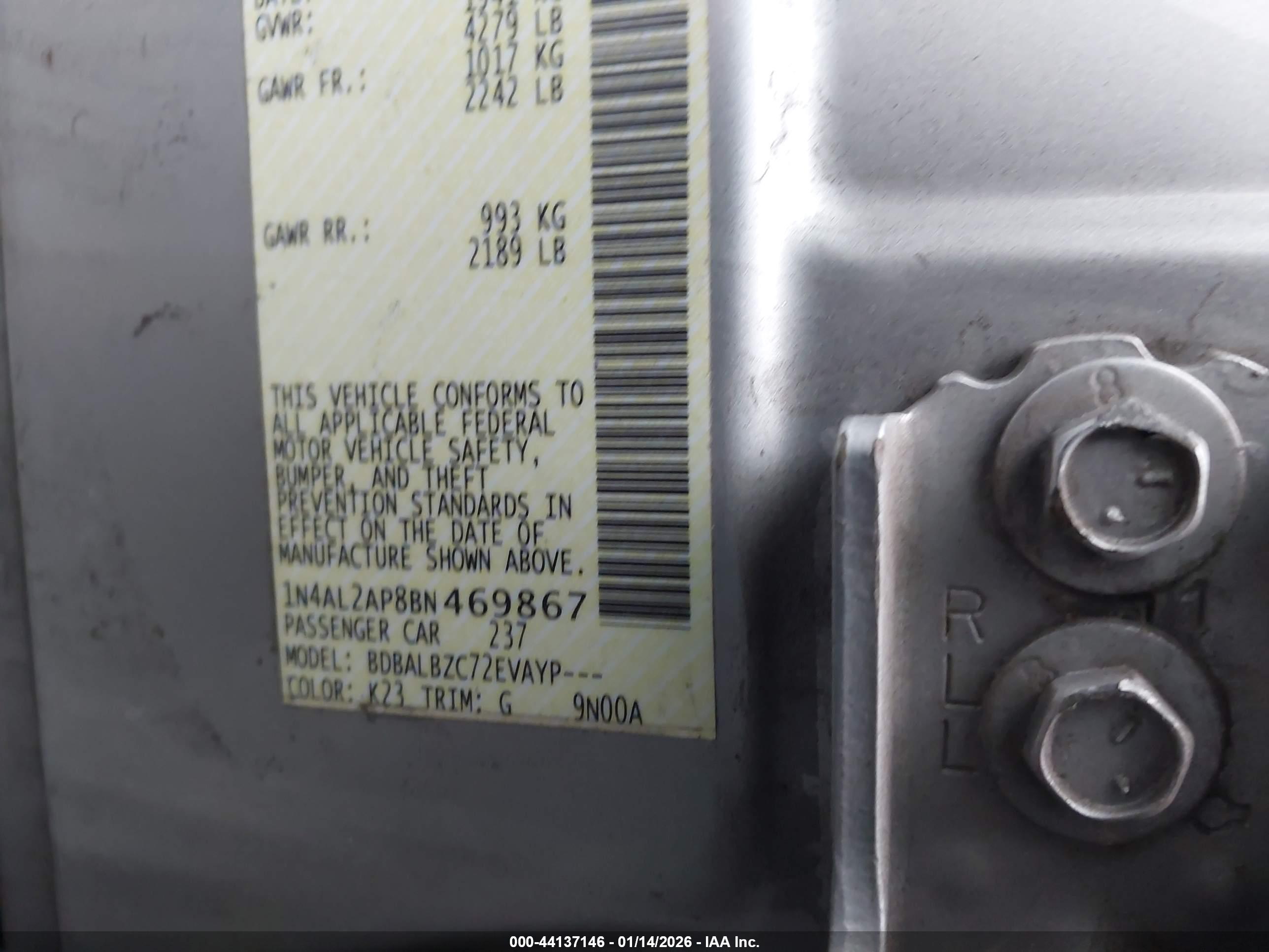 NISSAN ALTIMA image 9