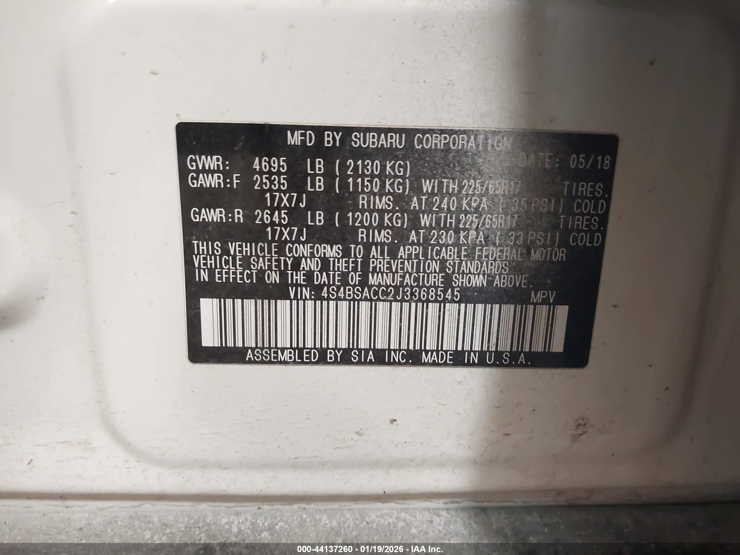 SUBARU OUTBACK image 9