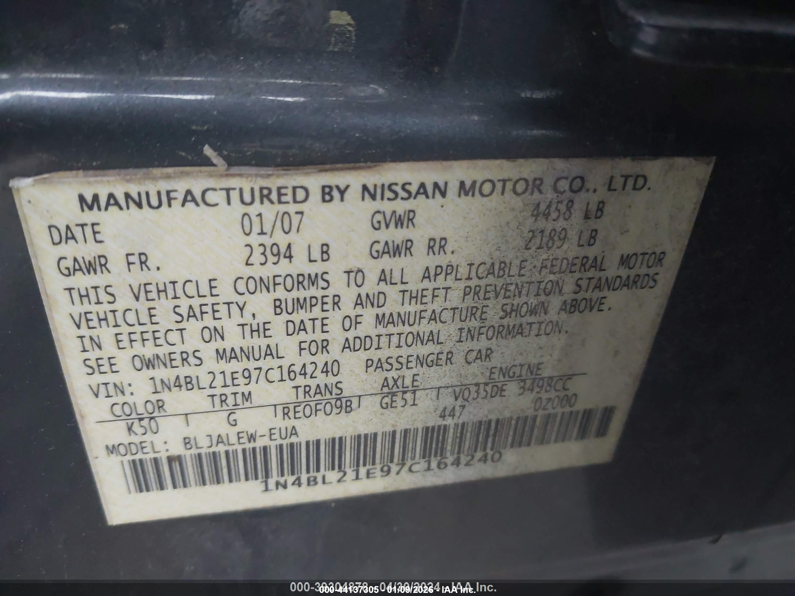 NISSAN ALTIMA image 9