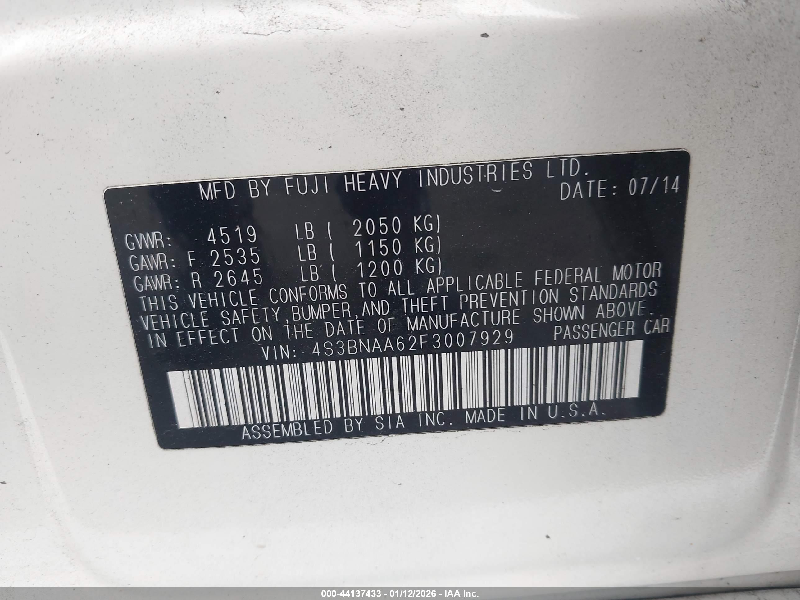 SUBARU LEGACY image 9