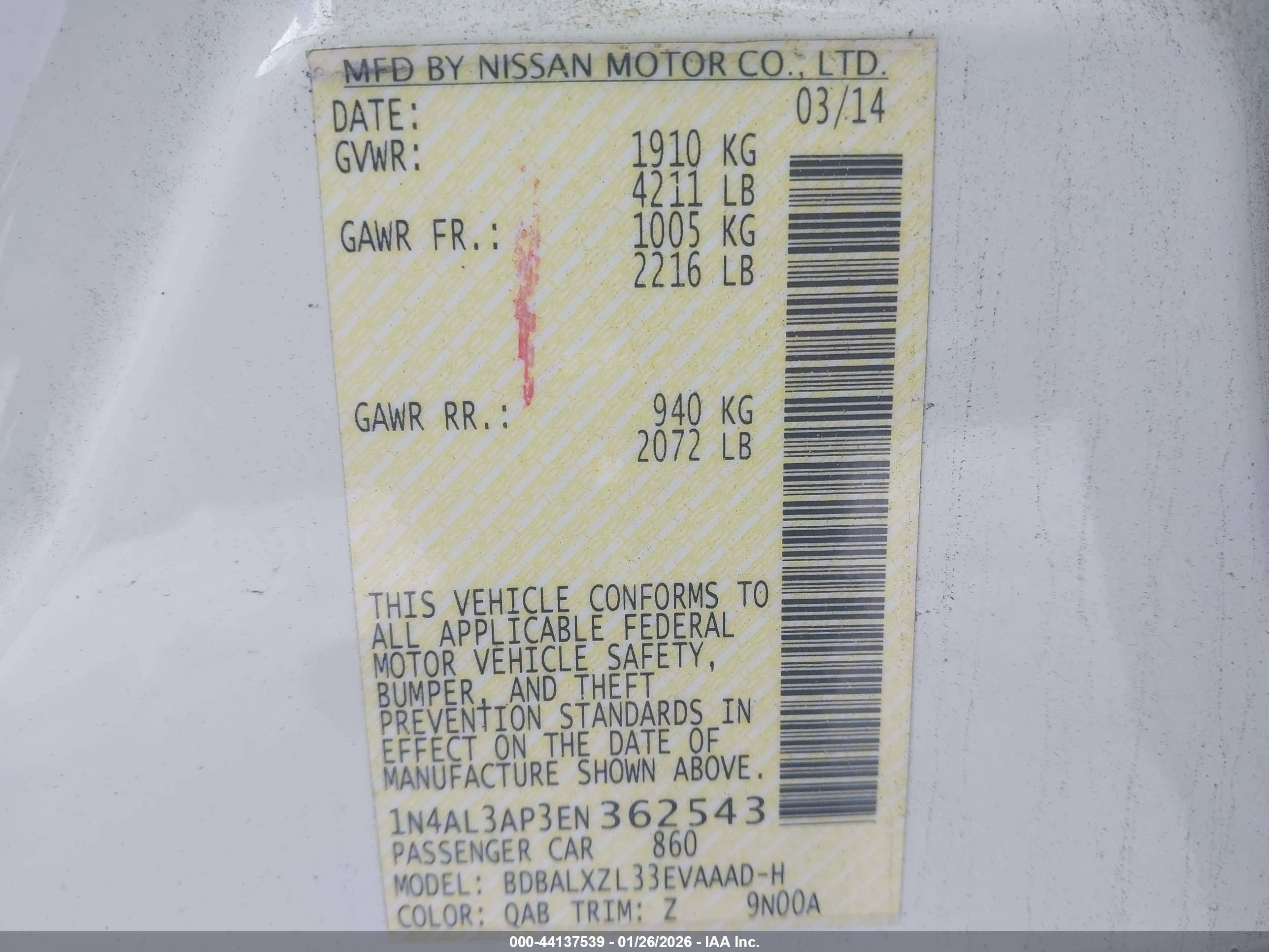 NISSAN ALTIMA image 9