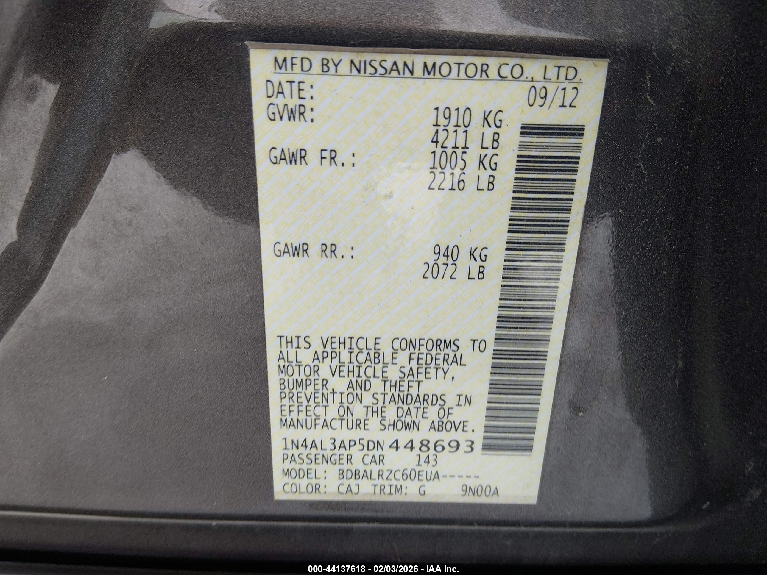 NISSAN ALTIMA image 9