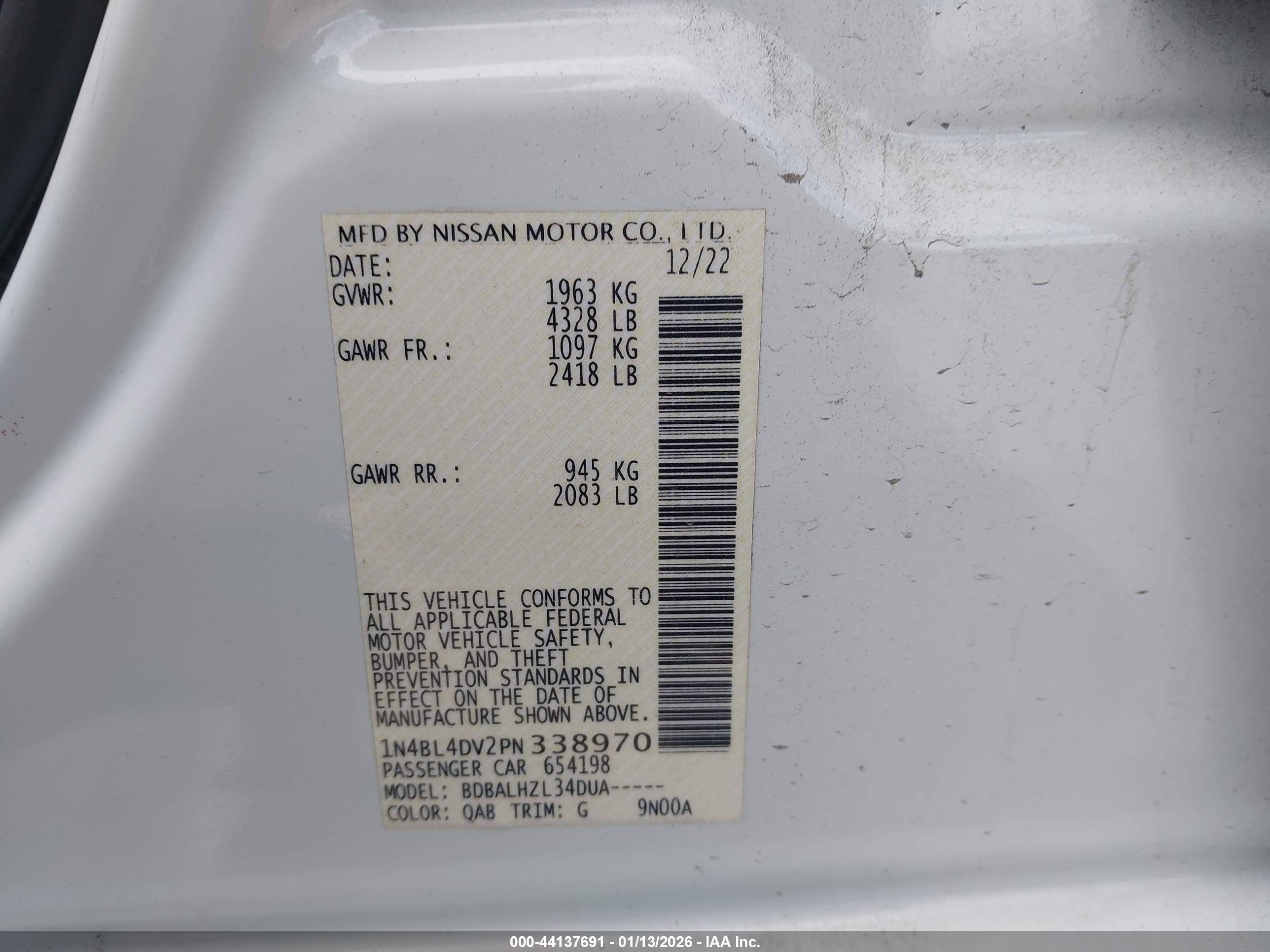 NISSAN ALTIMA image 9