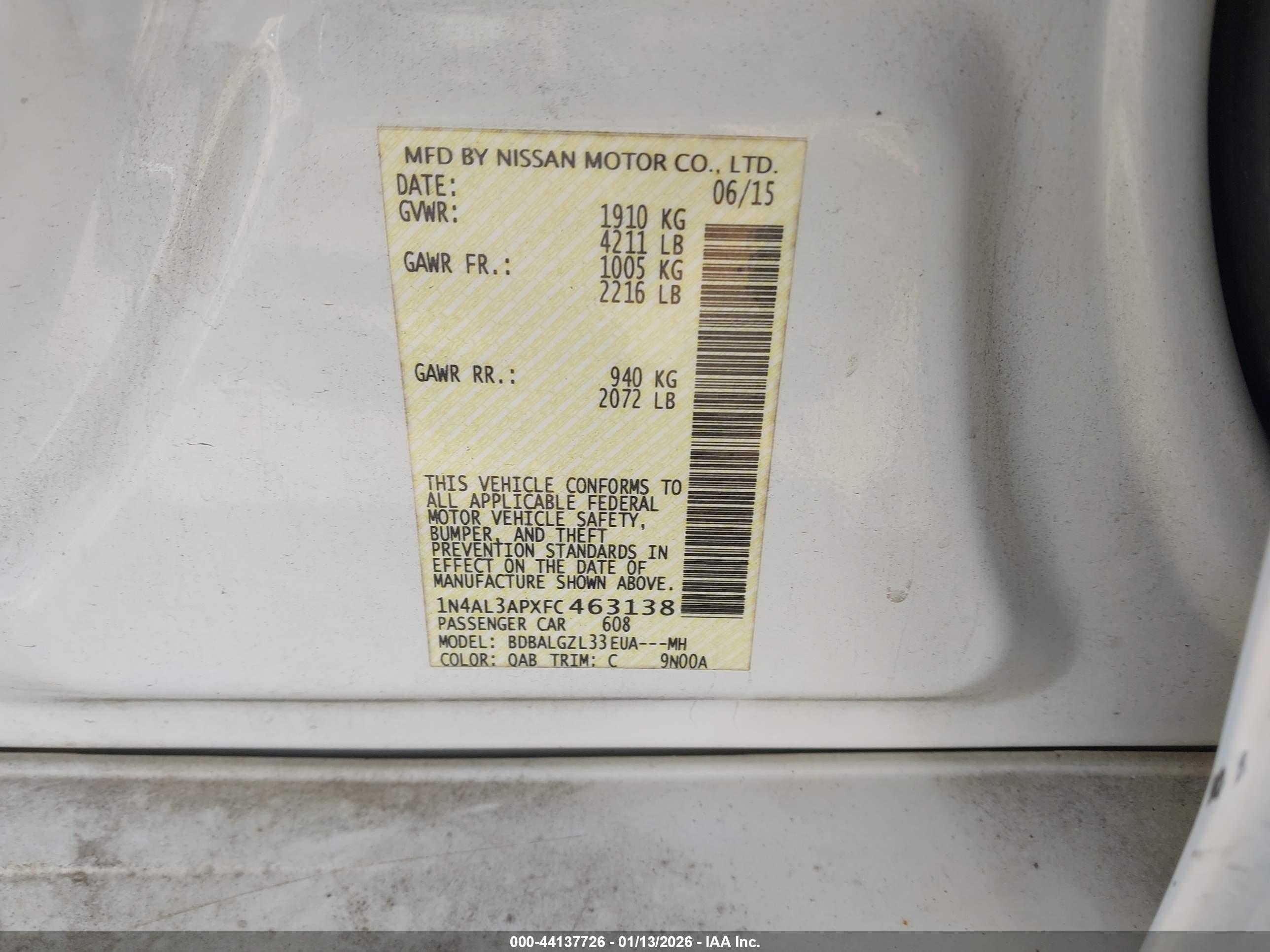 NISSAN ALTIMA image 9