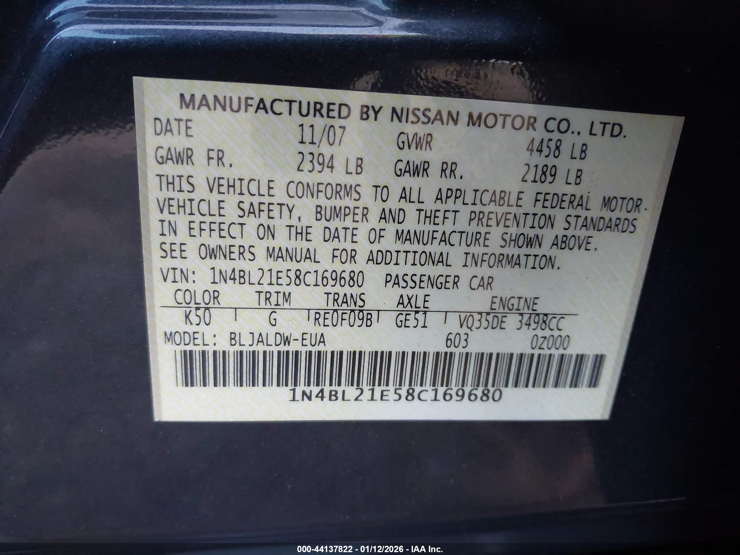 NISSAN ALTIMA image 9