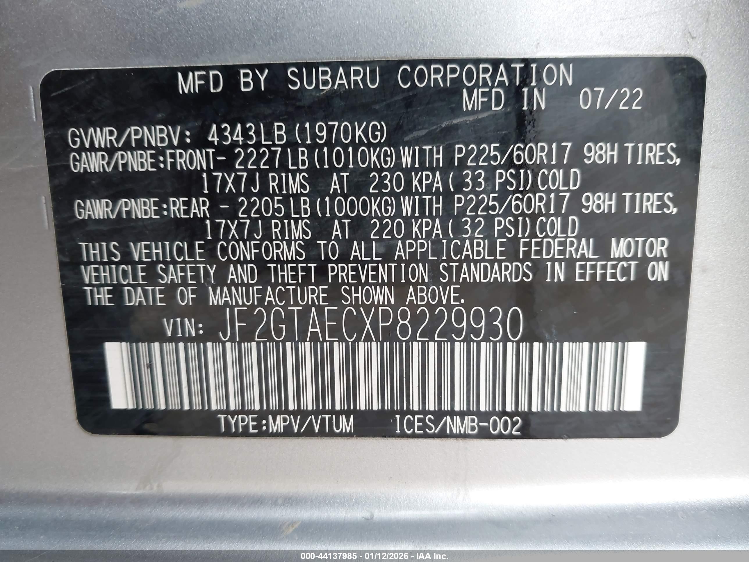 SUBARU CROSSTREK image 9