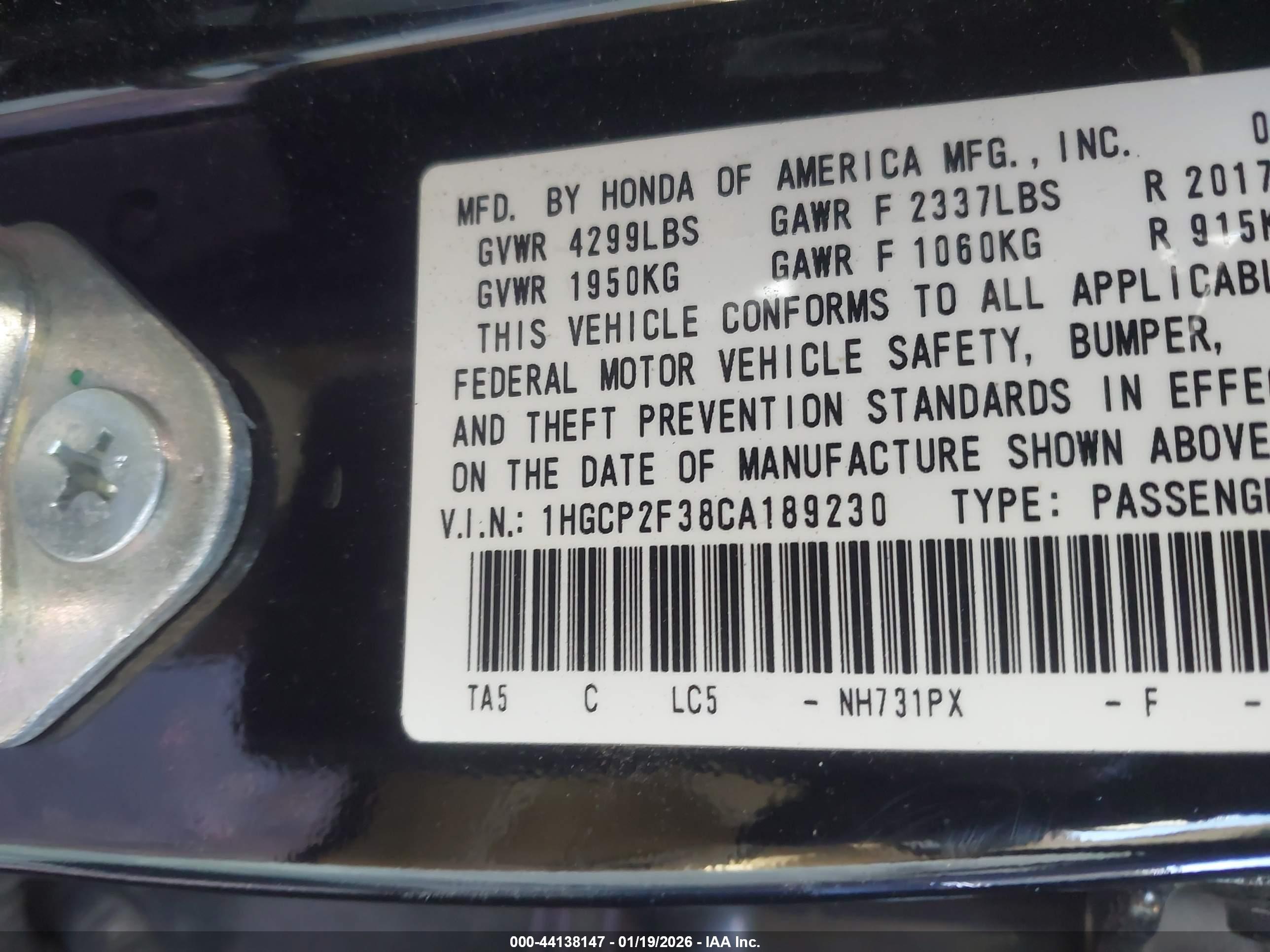 HONDA ACCORD image 9