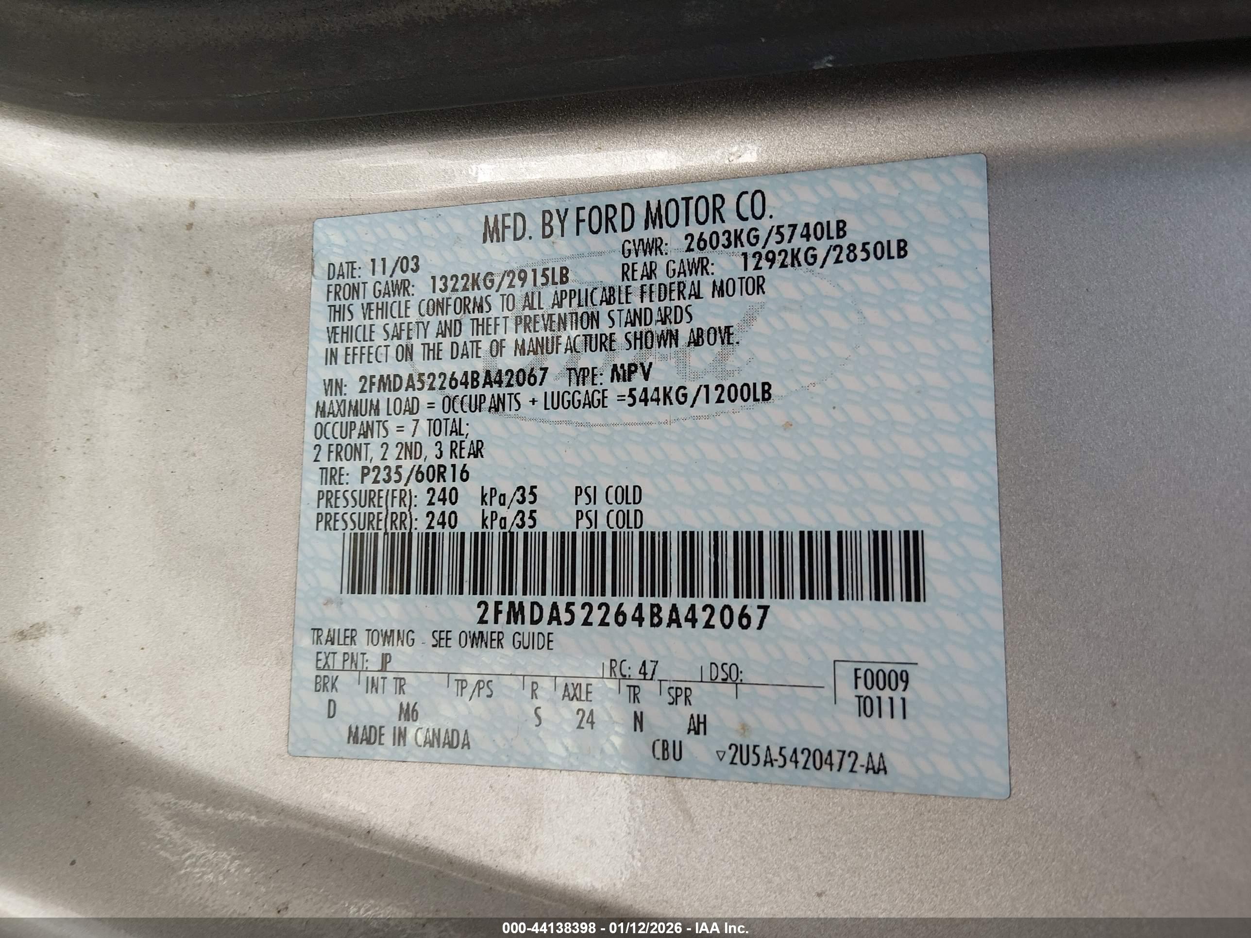 FORD FREESTAR image 9