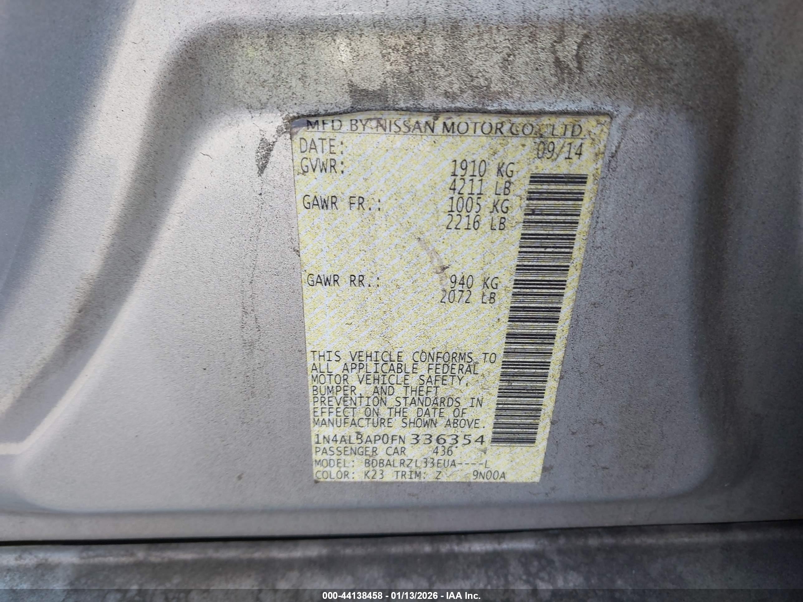 NISSAN ALTIMA image 9