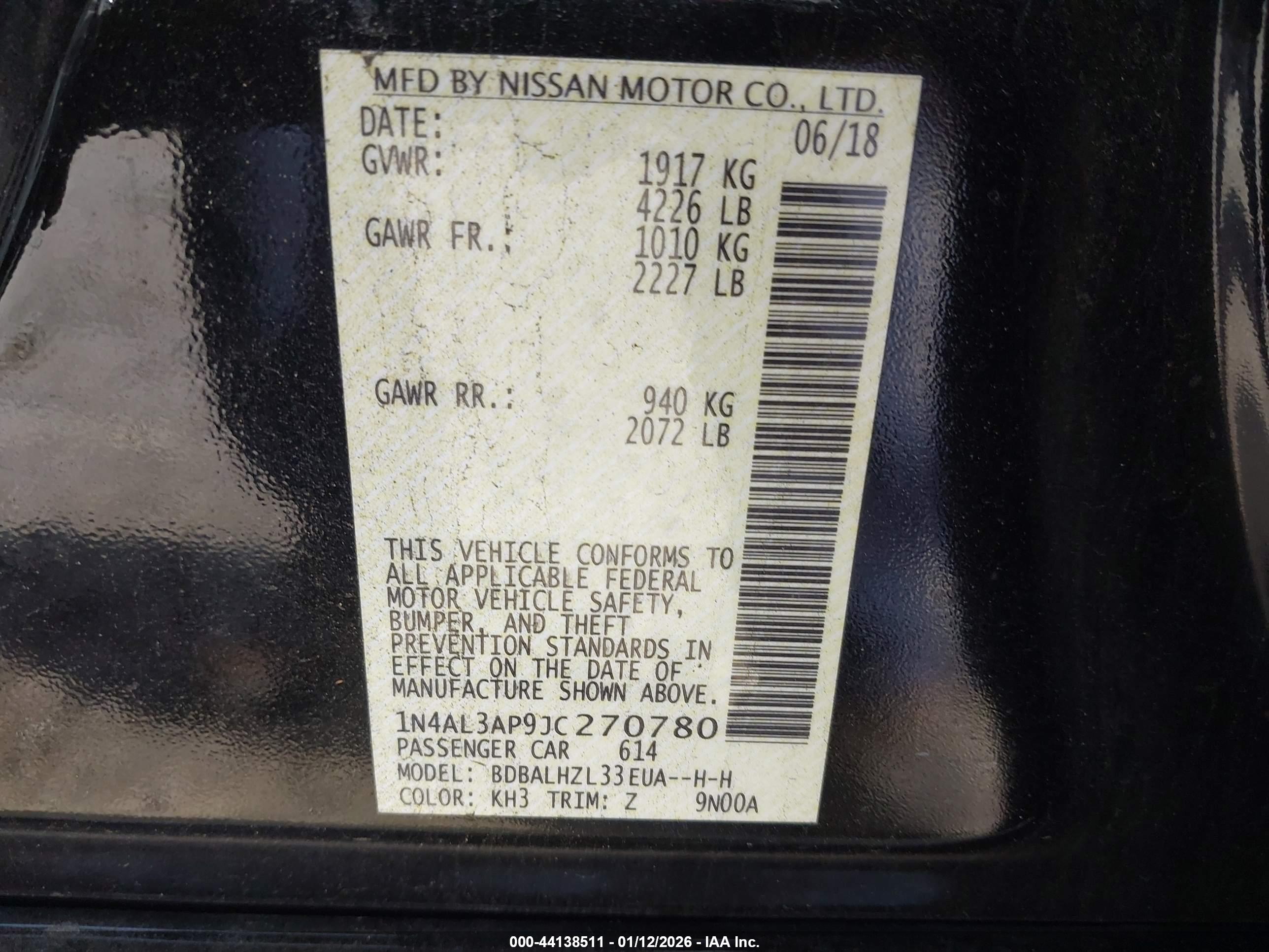 NISSAN ALTIMA image 9