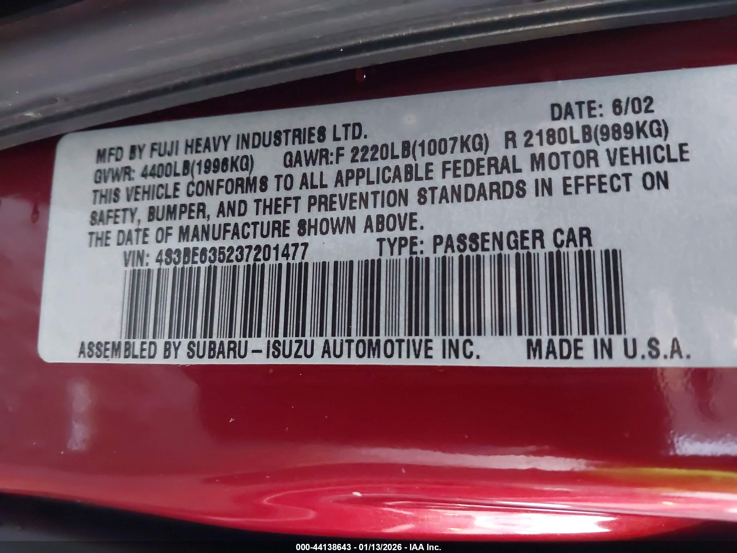 SUBARU LEGACY image 9