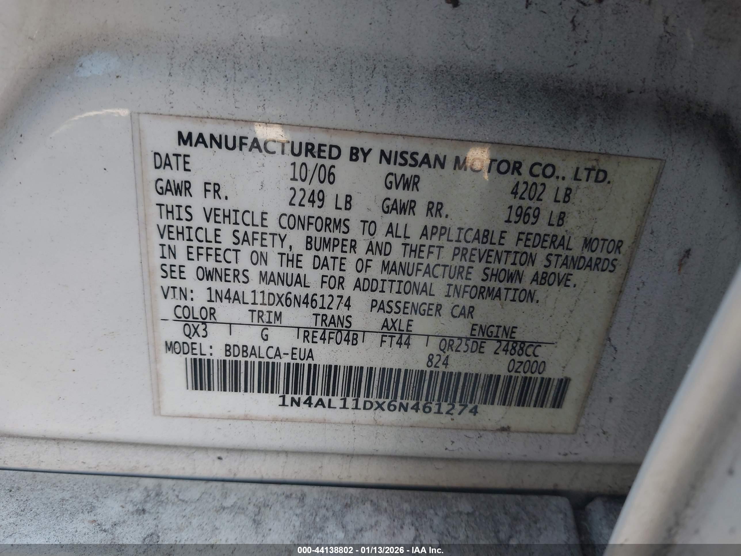 NISSAN ALTIMA image 9