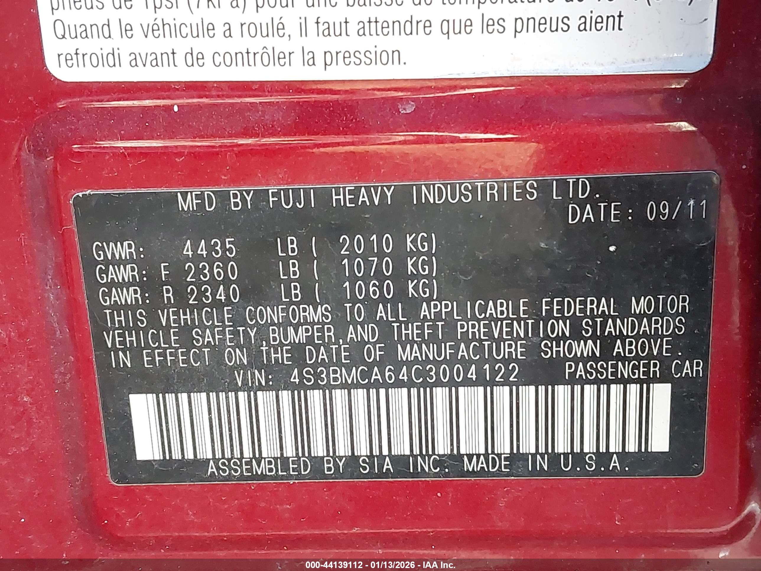 SUBARU LEGACY image 9