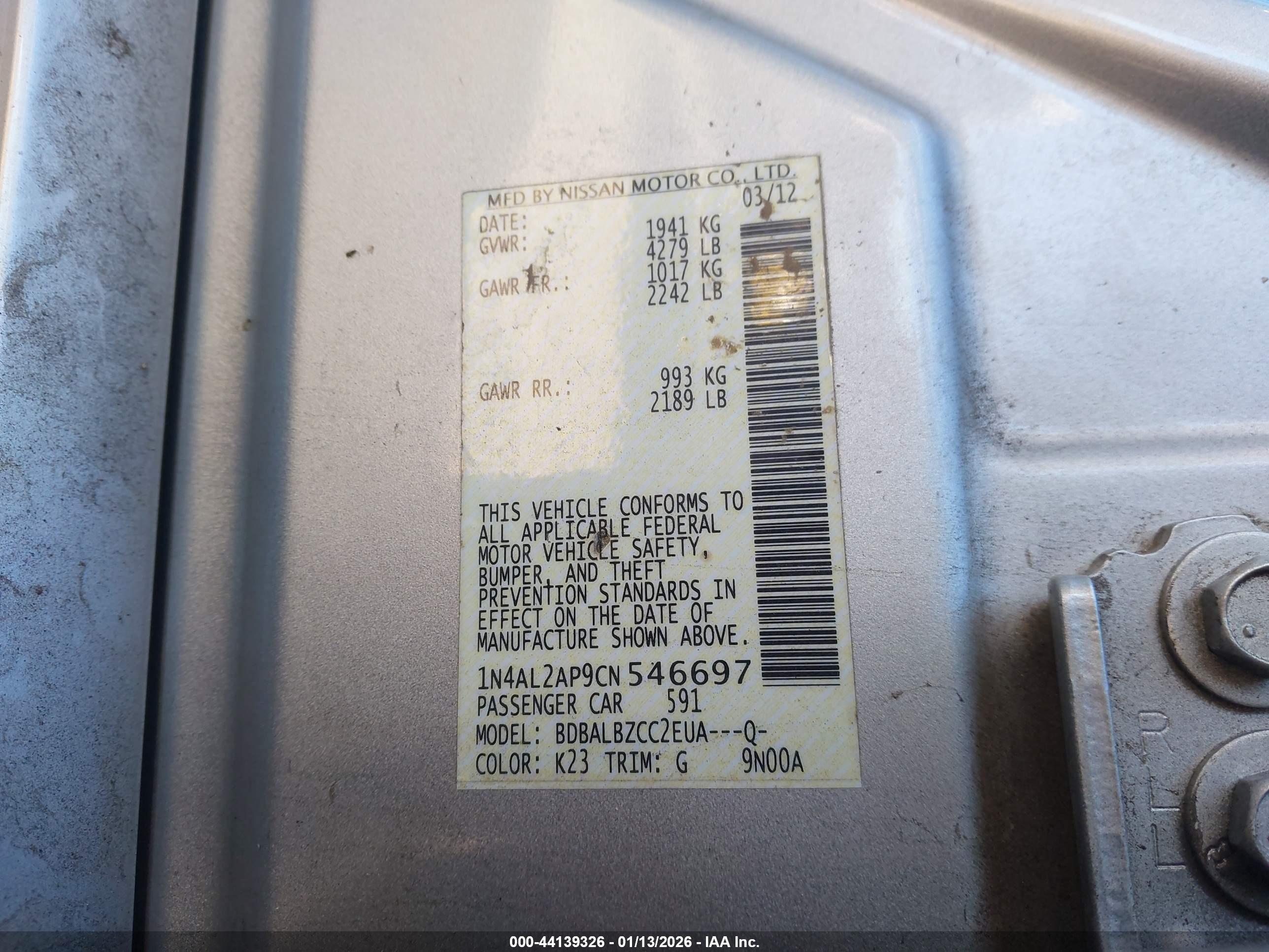 NISSAN ALTIMA image 9