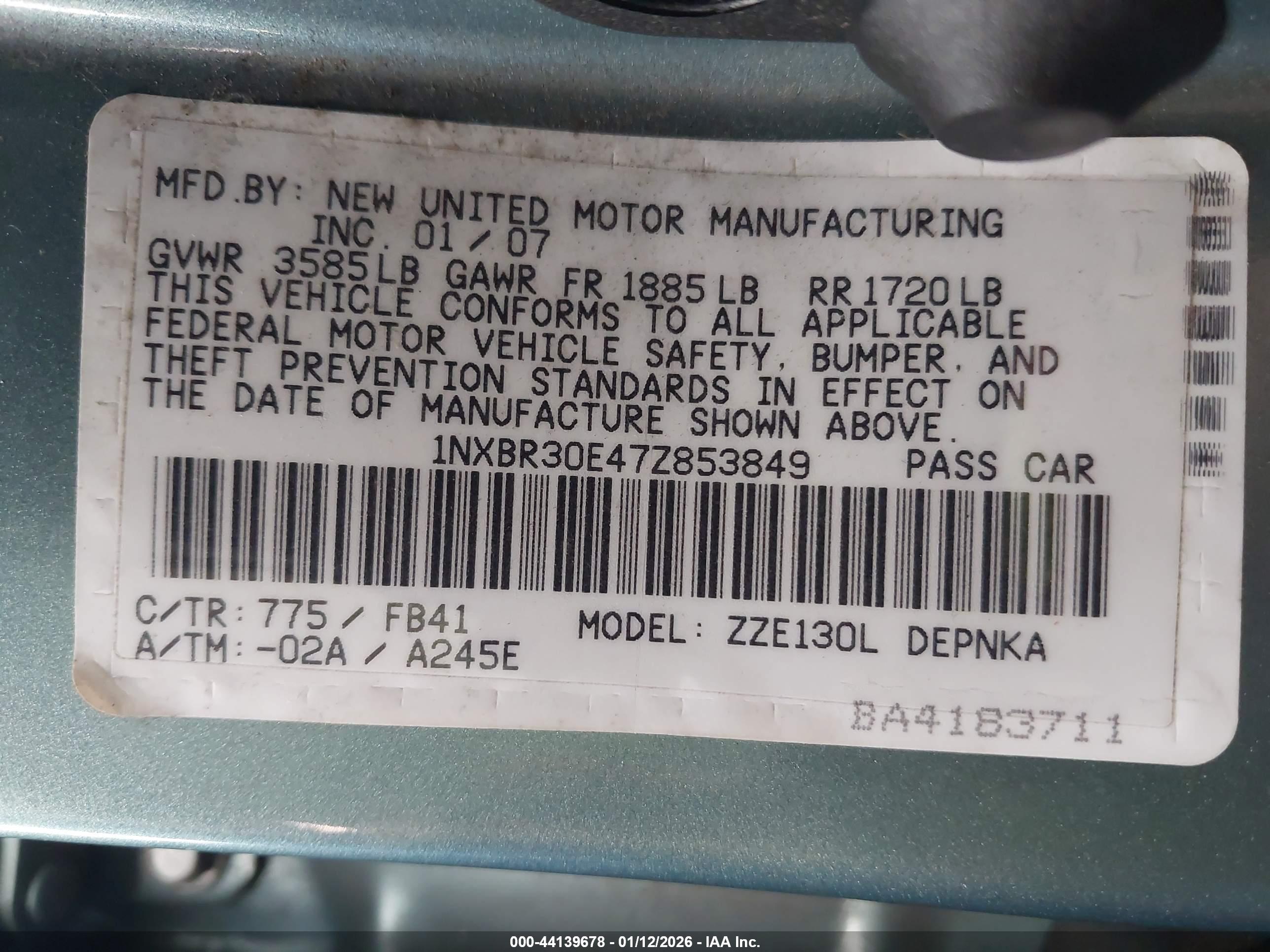 TOYOTA COROLLA image 9