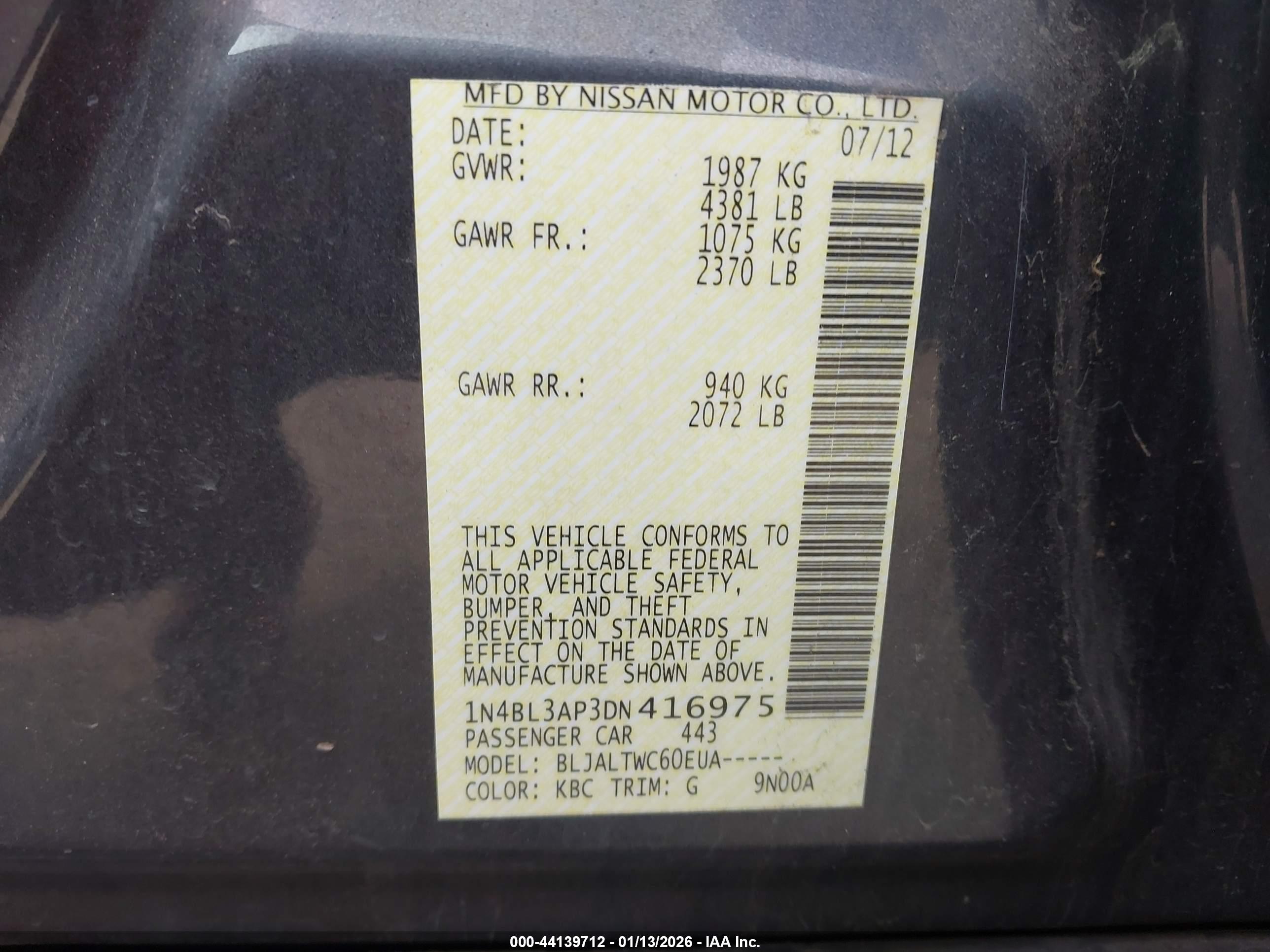 NISSAN ALTIMA image 9