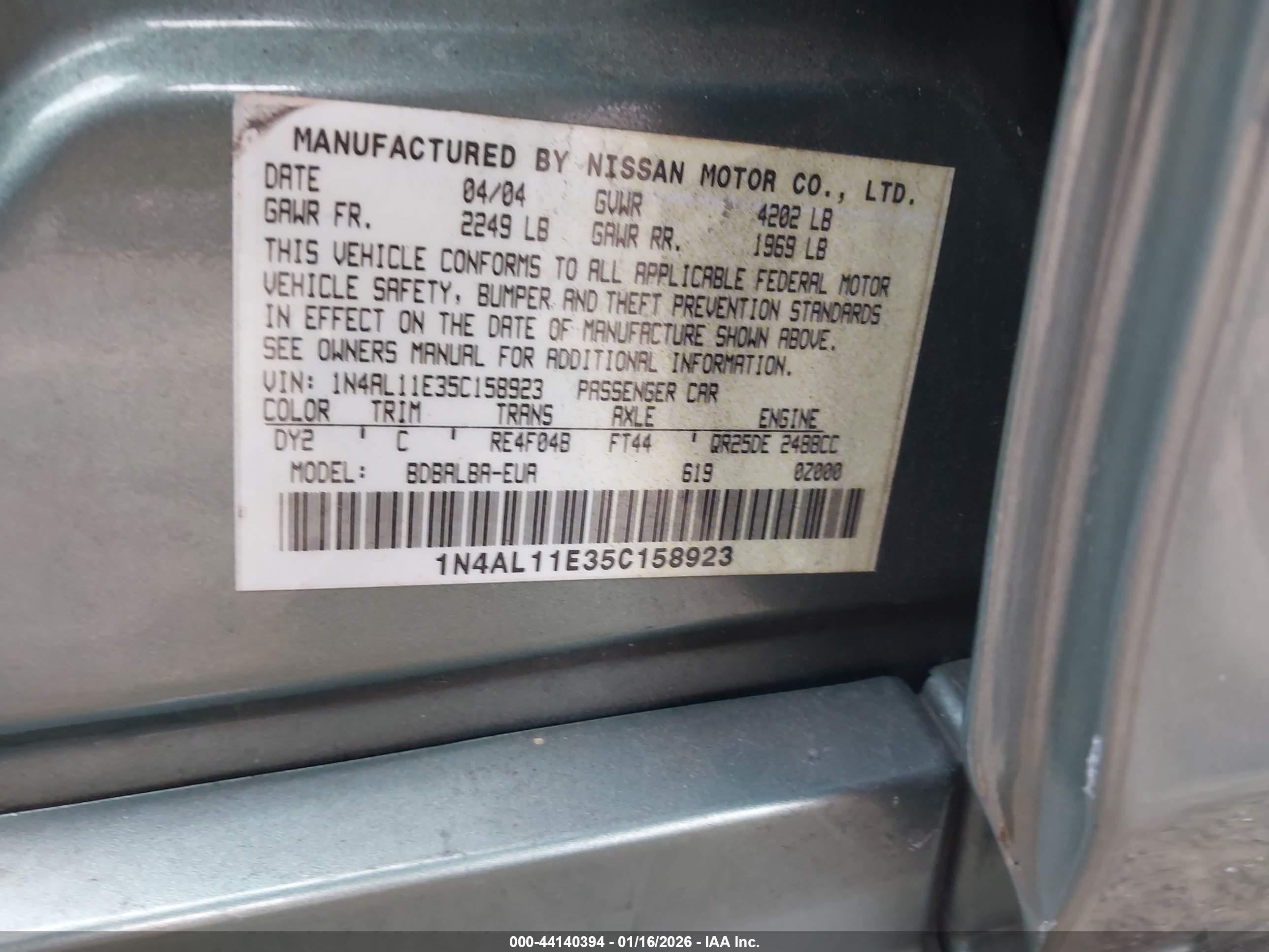 NISSAN ALTIMA image 9
