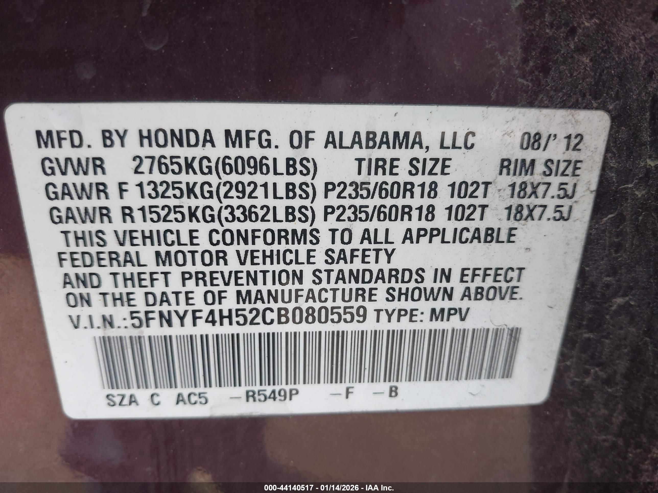 HONDA PILOT image 9