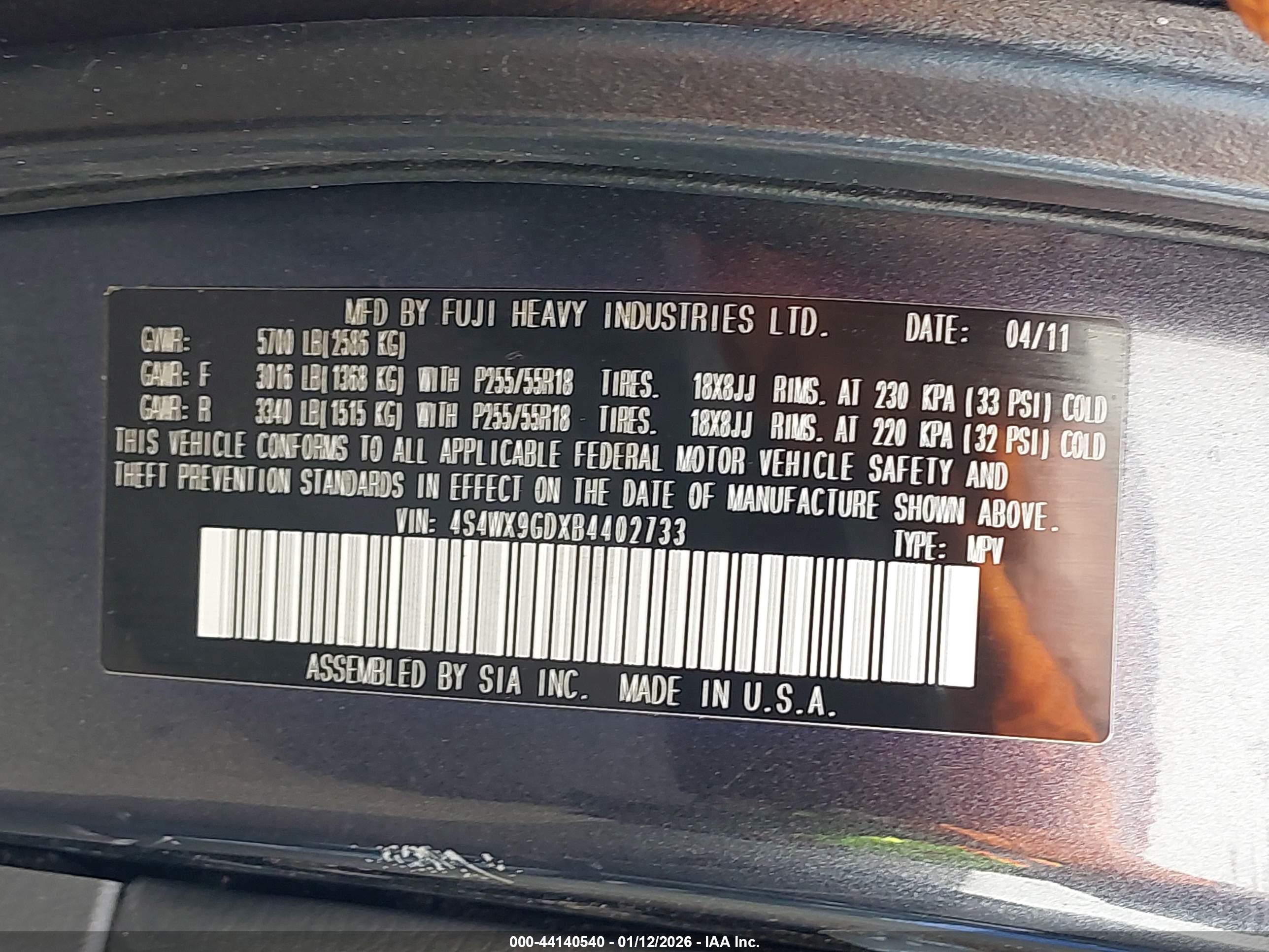 SUBARU TRIBECA image 9