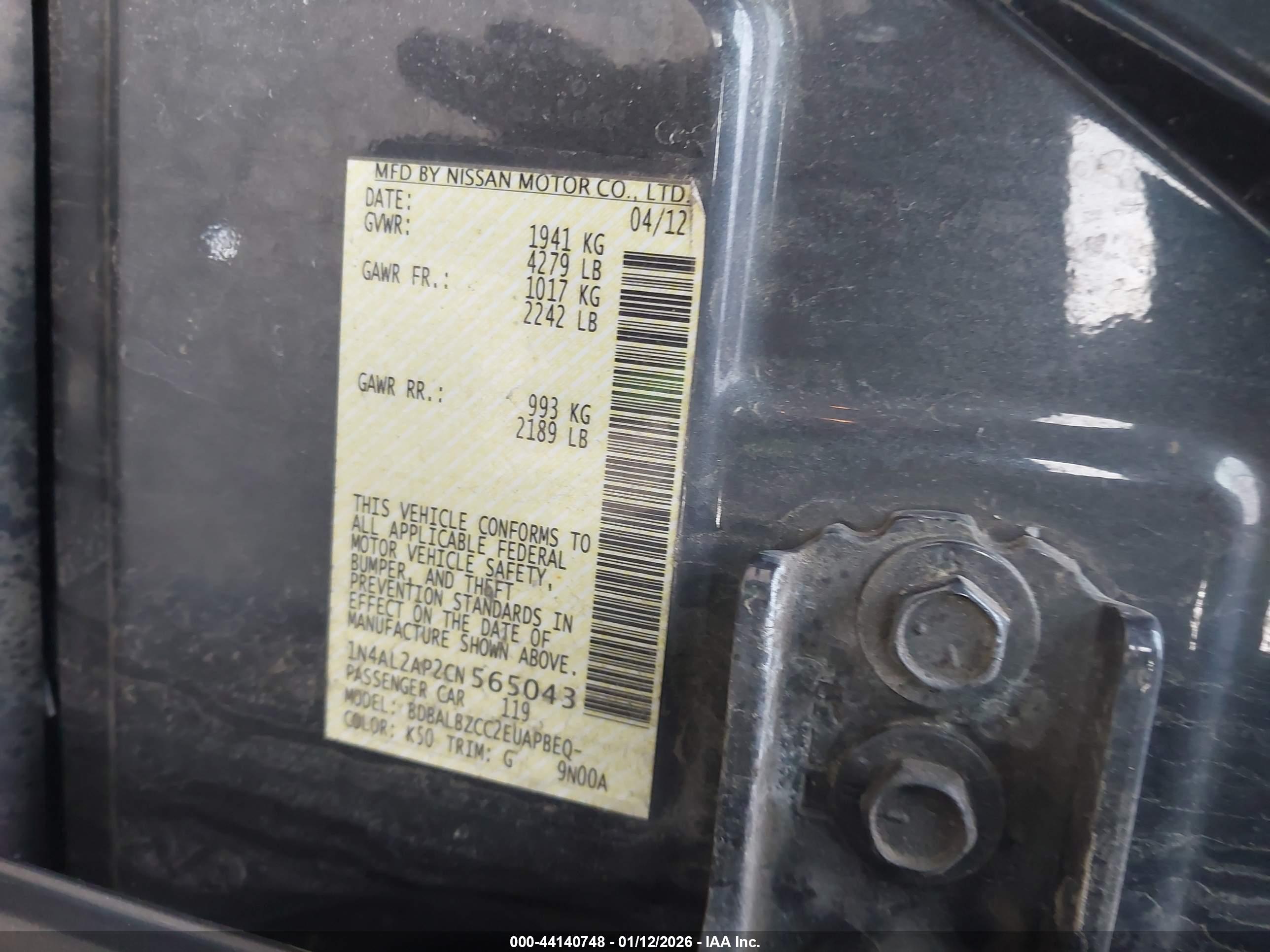 NISSAN ALTIMA image 9