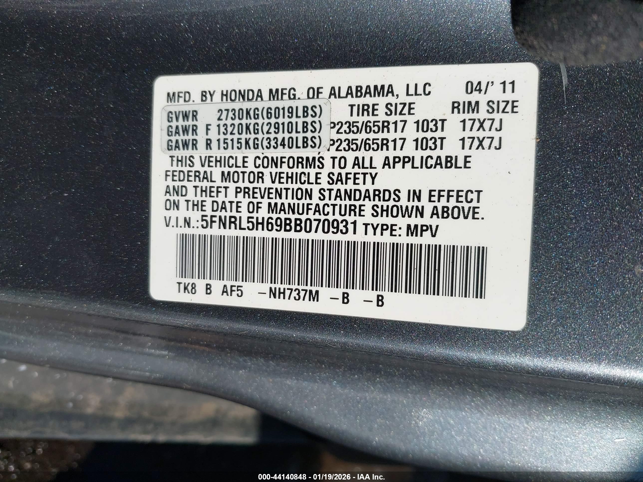HONDA ODYSSEY image 9