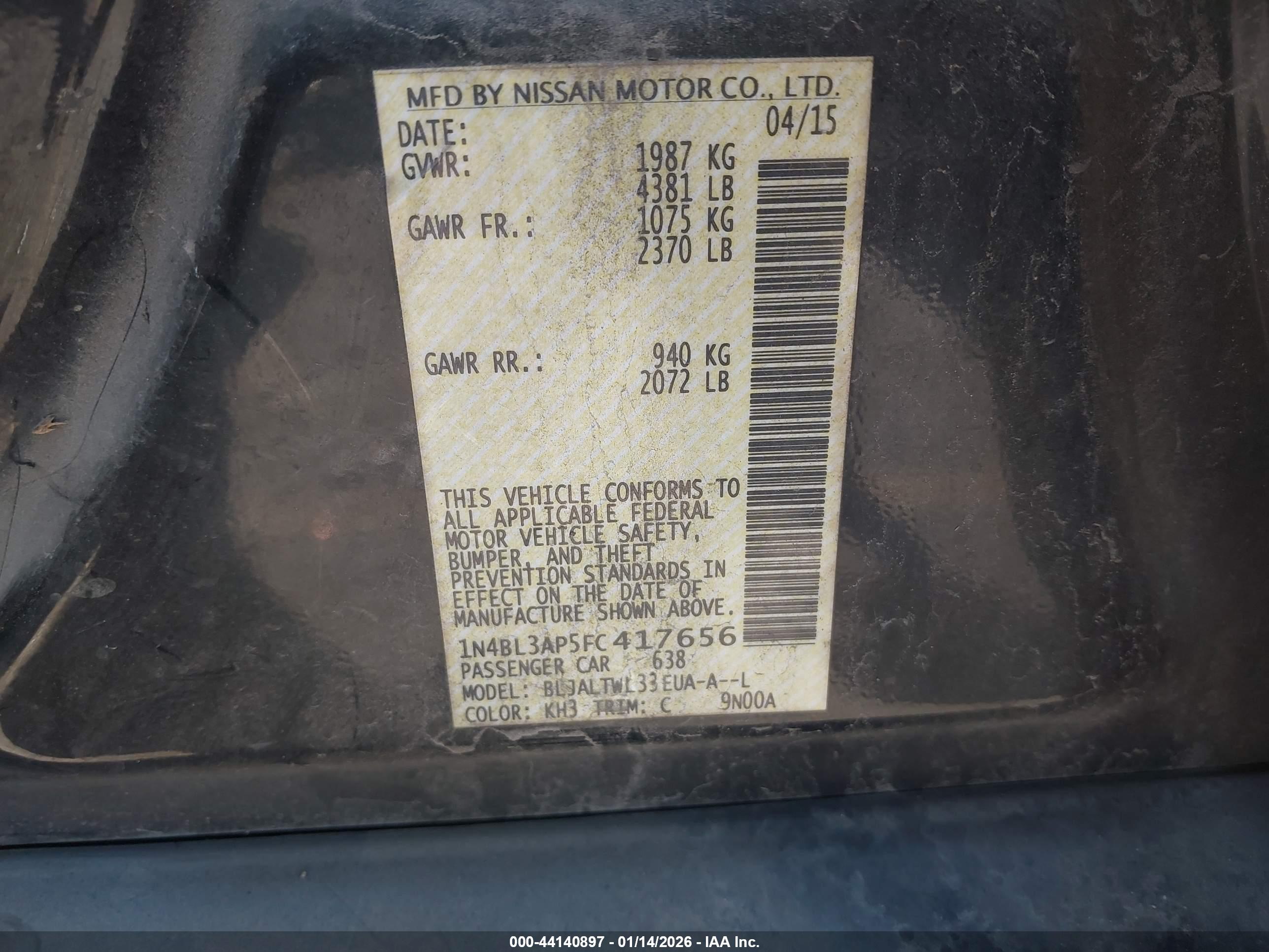 NISSAN ALTIMA image 9