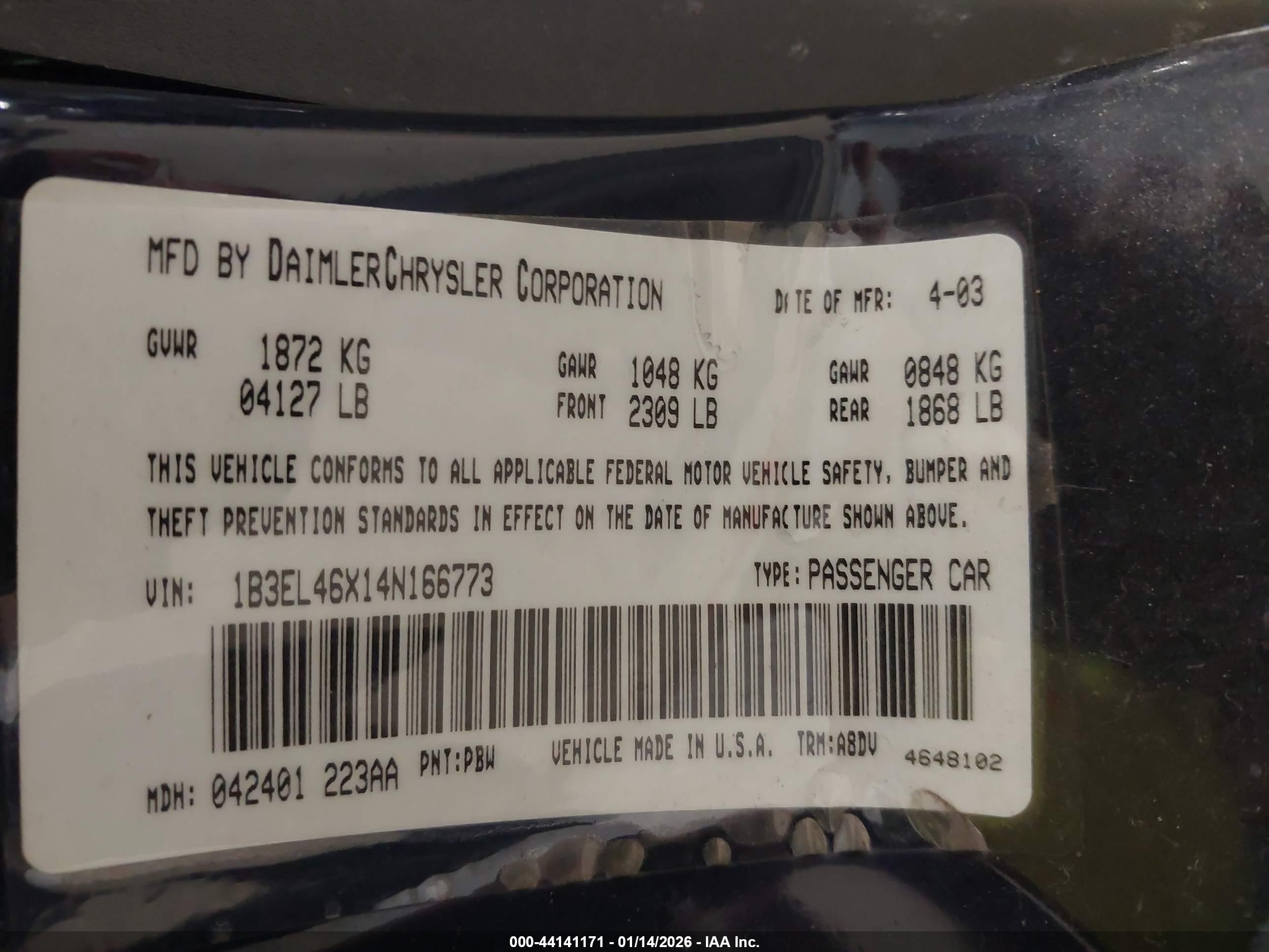 DODGE STRATUS image 9