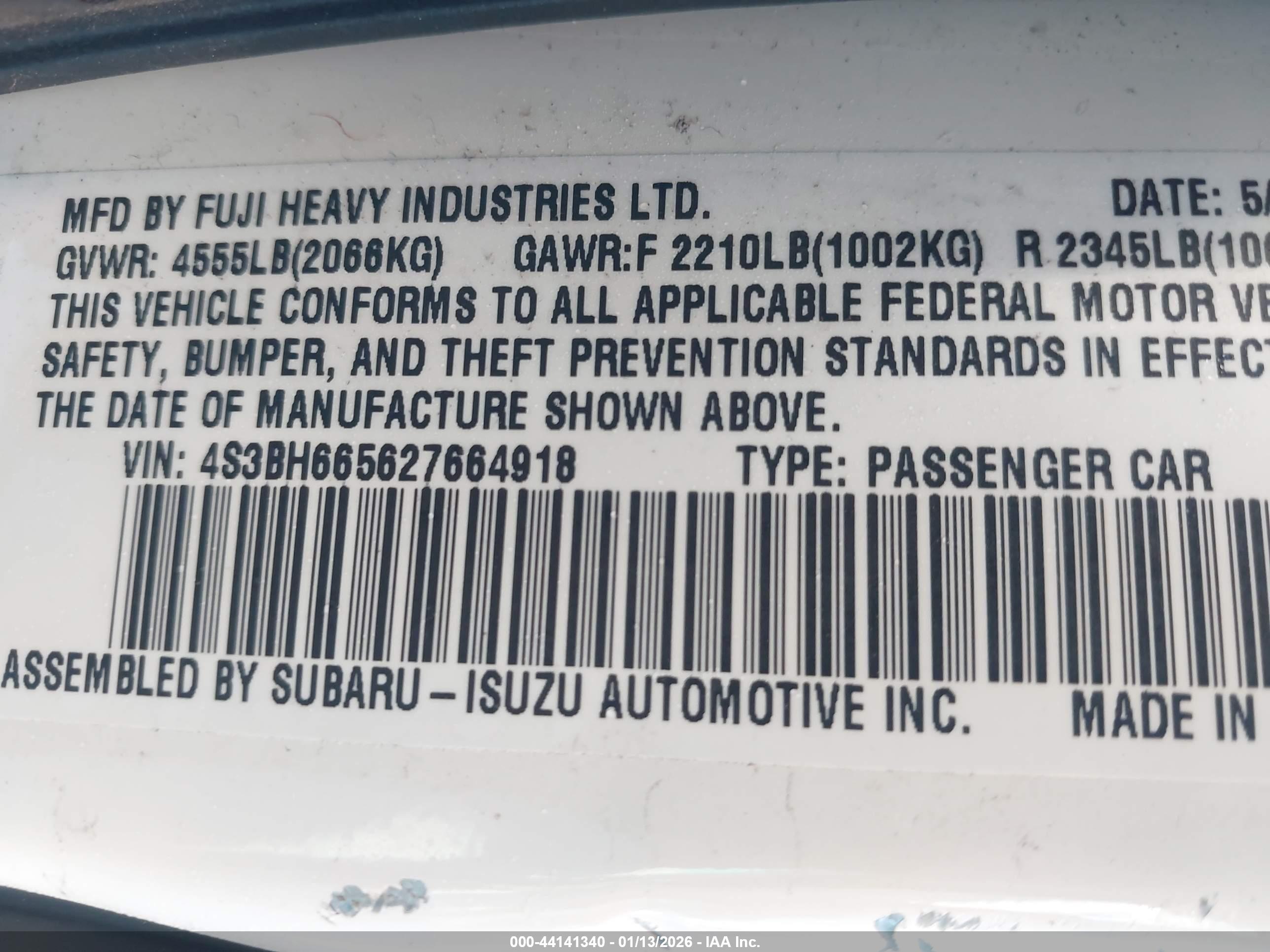SUBARU LEGACY image 9