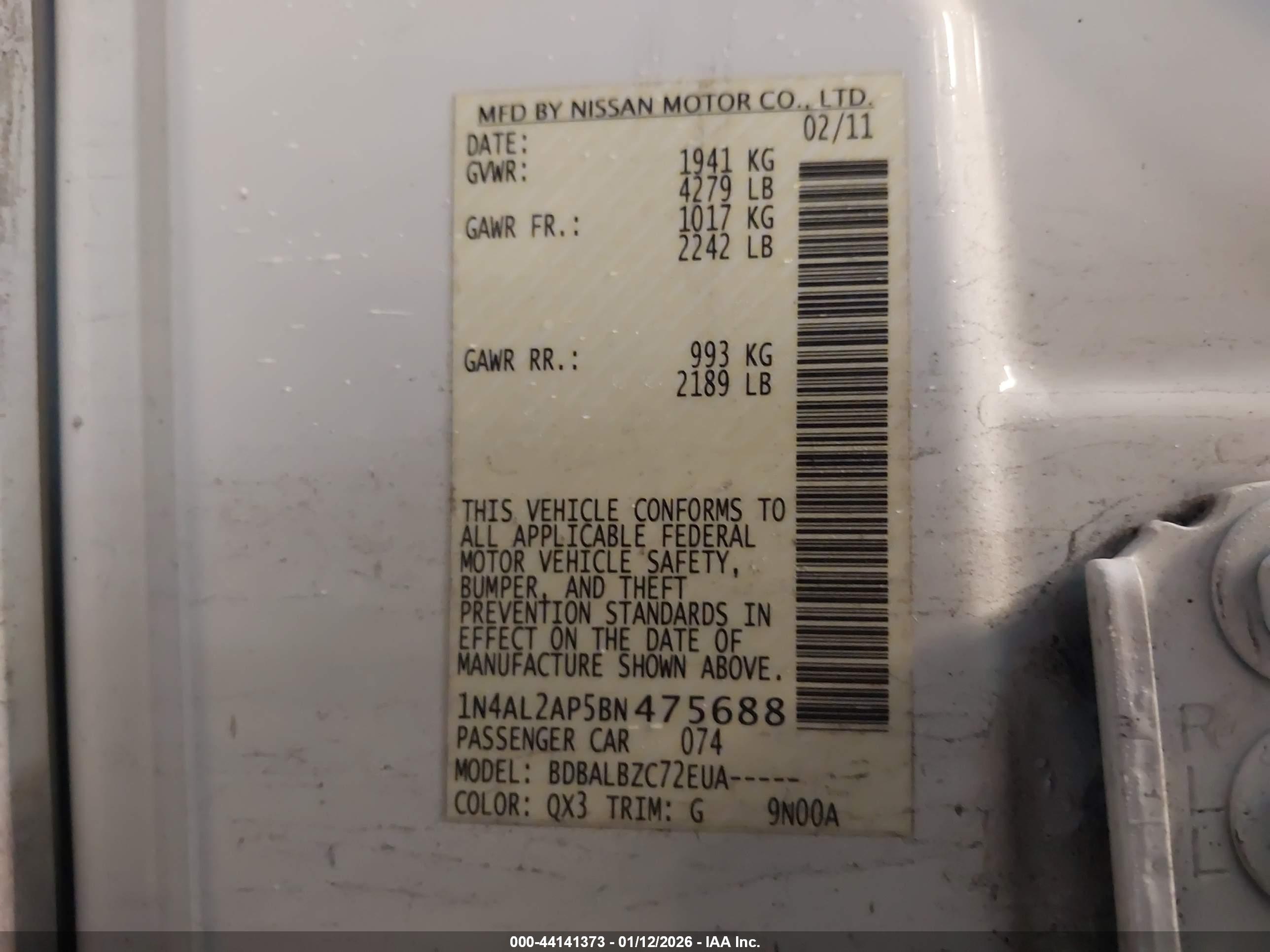 NISSAN ALTIMA image 9