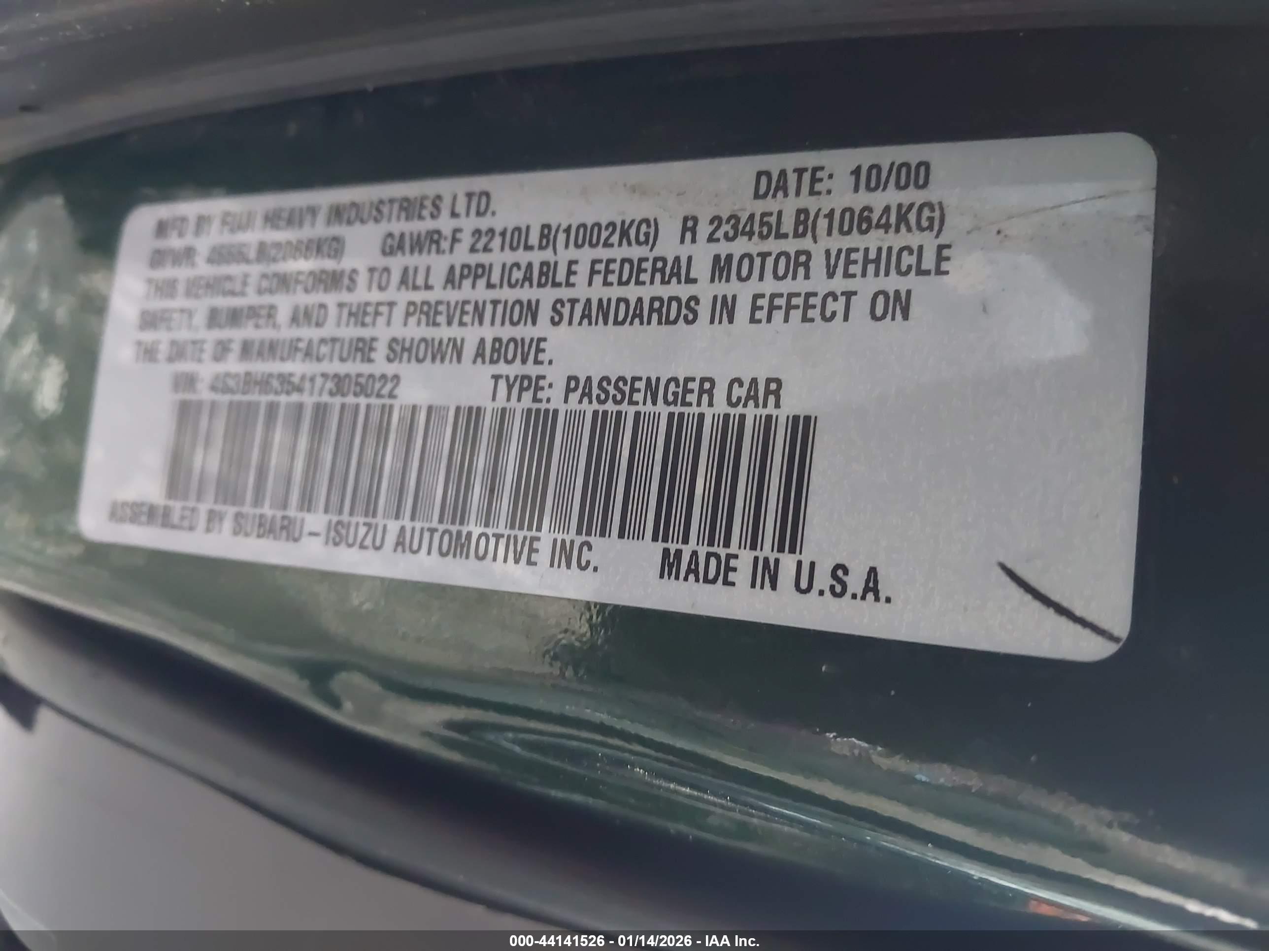 SUBARU LEGACY image 9