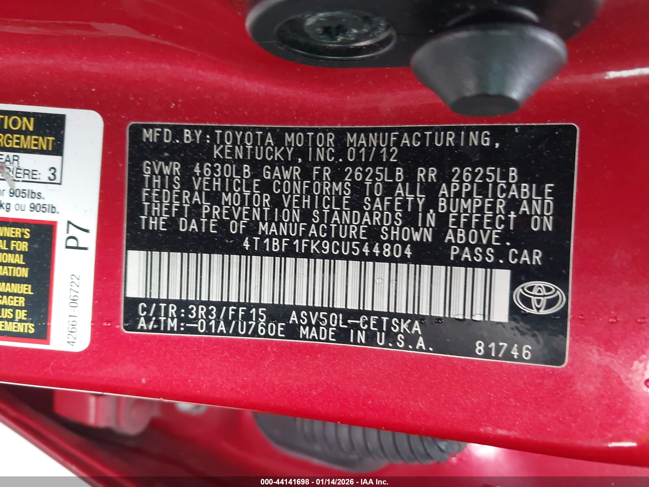 TOYOTA CAMRY image 9