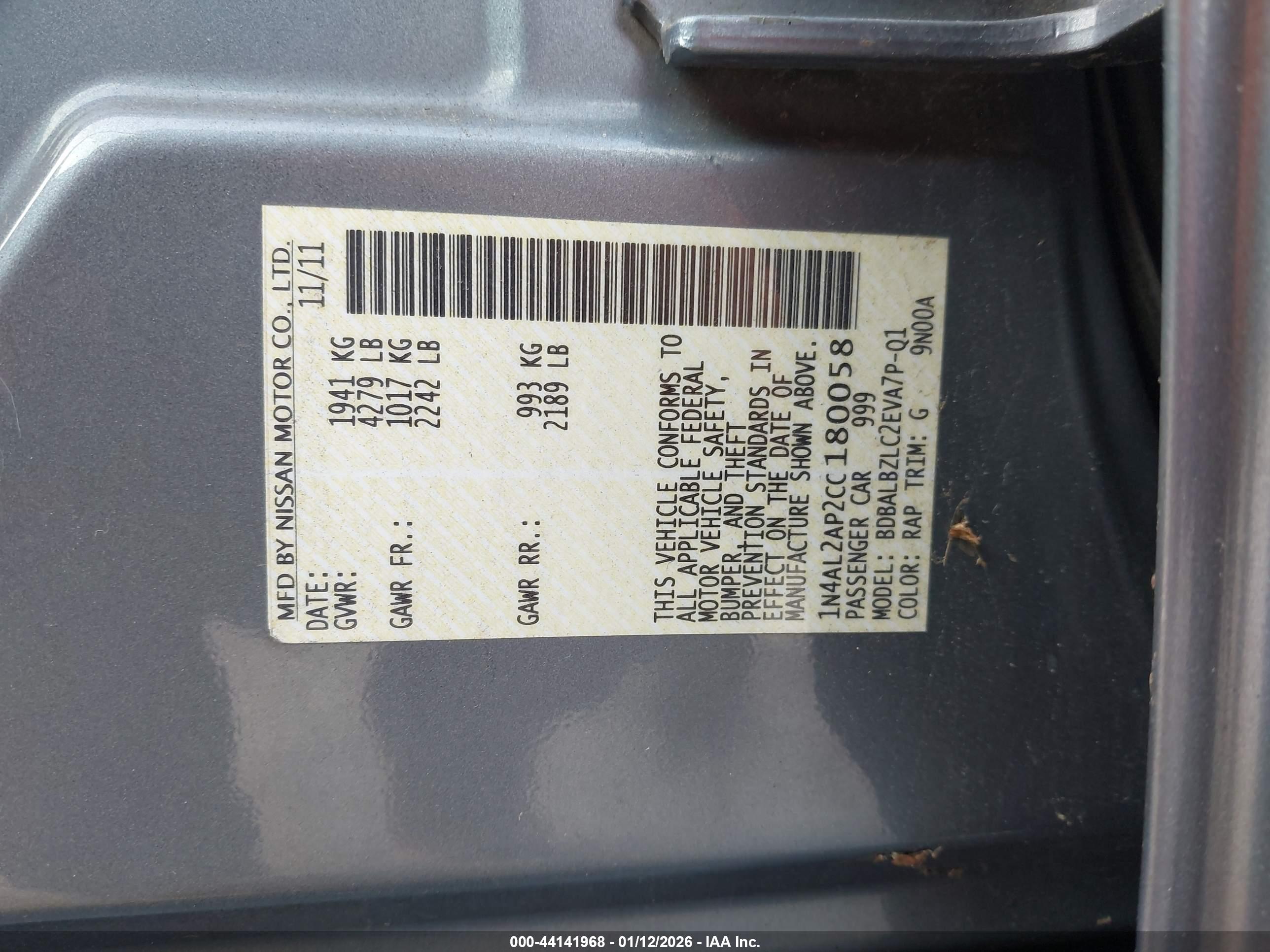 NISSAN ALTIMA image 9