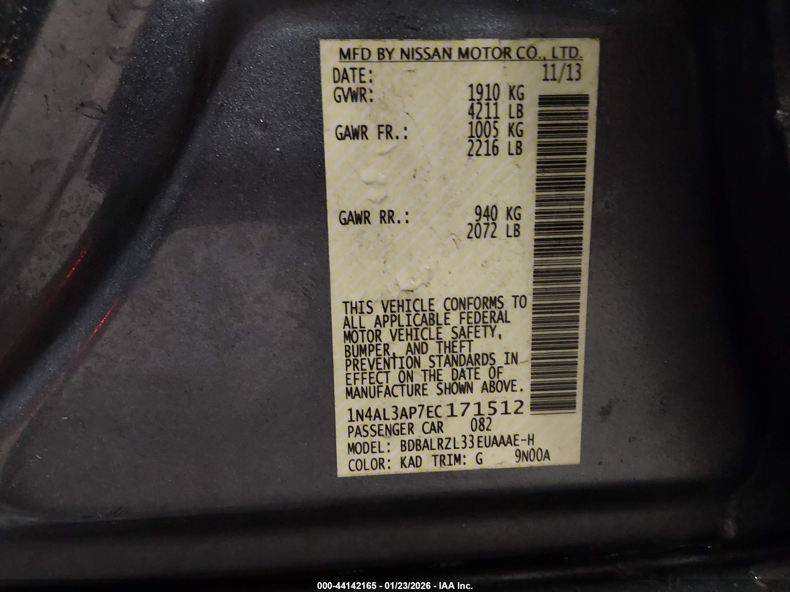 NISSAN ALTIMA image 9
