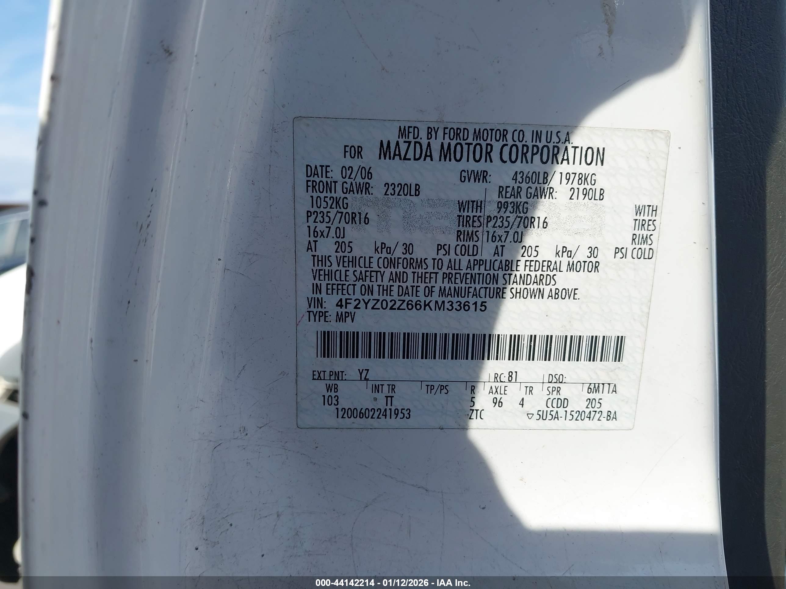 MAZDA TRIBUTE image 9