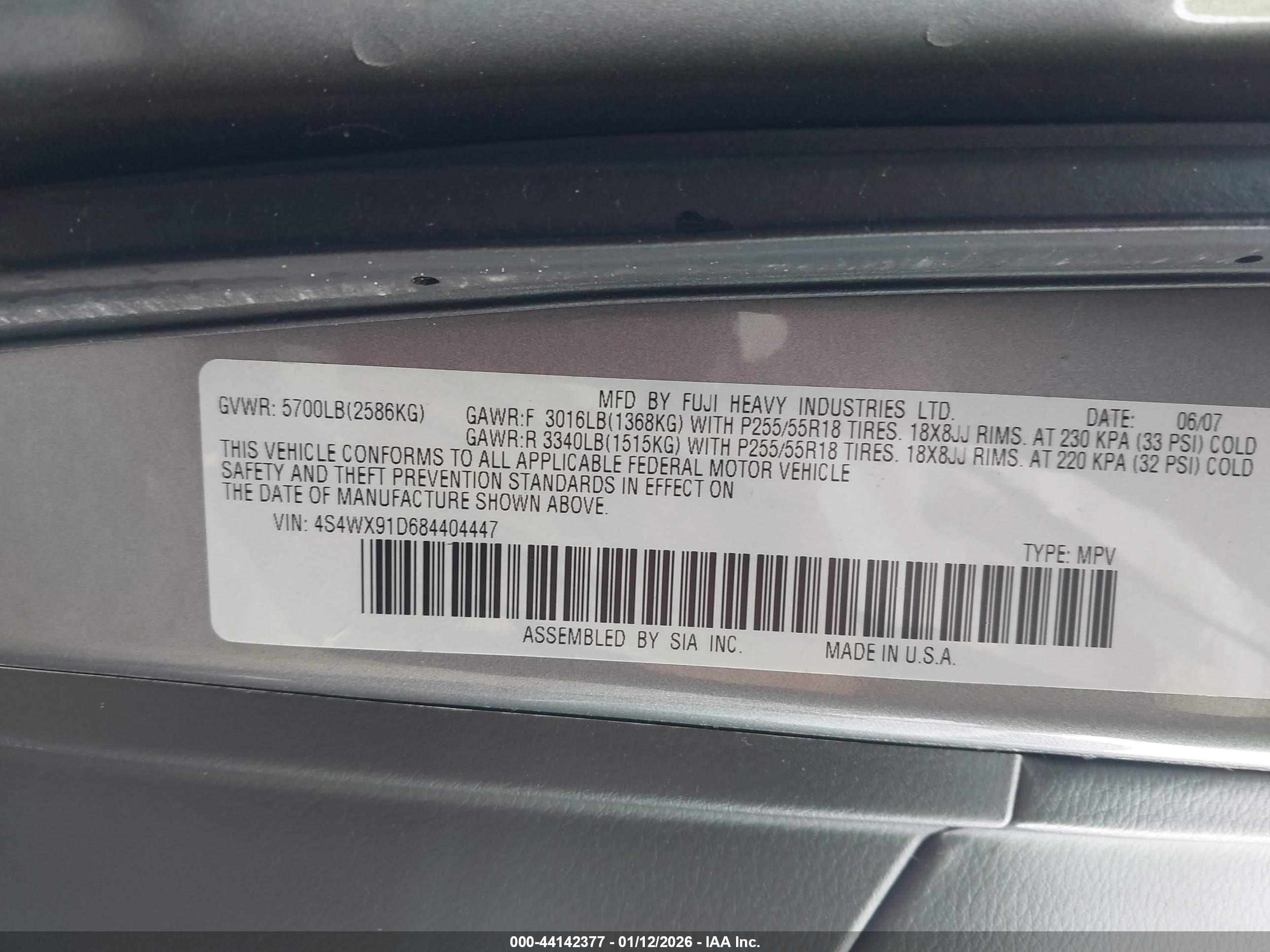SUBARU TRIBECA image 9