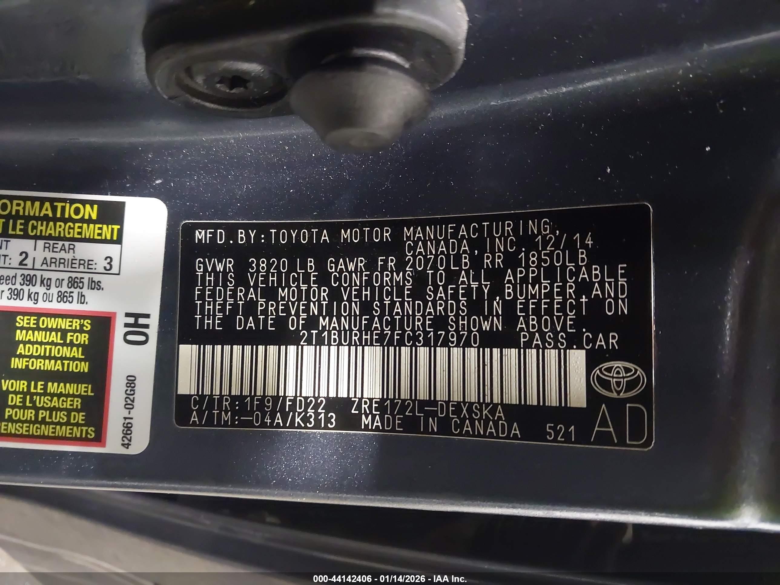 TOYOTA COROLLA image 9