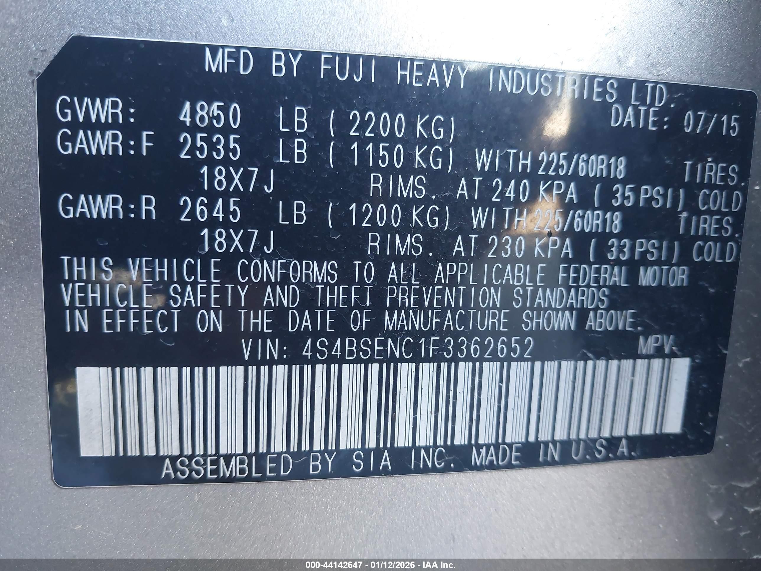 SUBARU OUTBACK image 9
