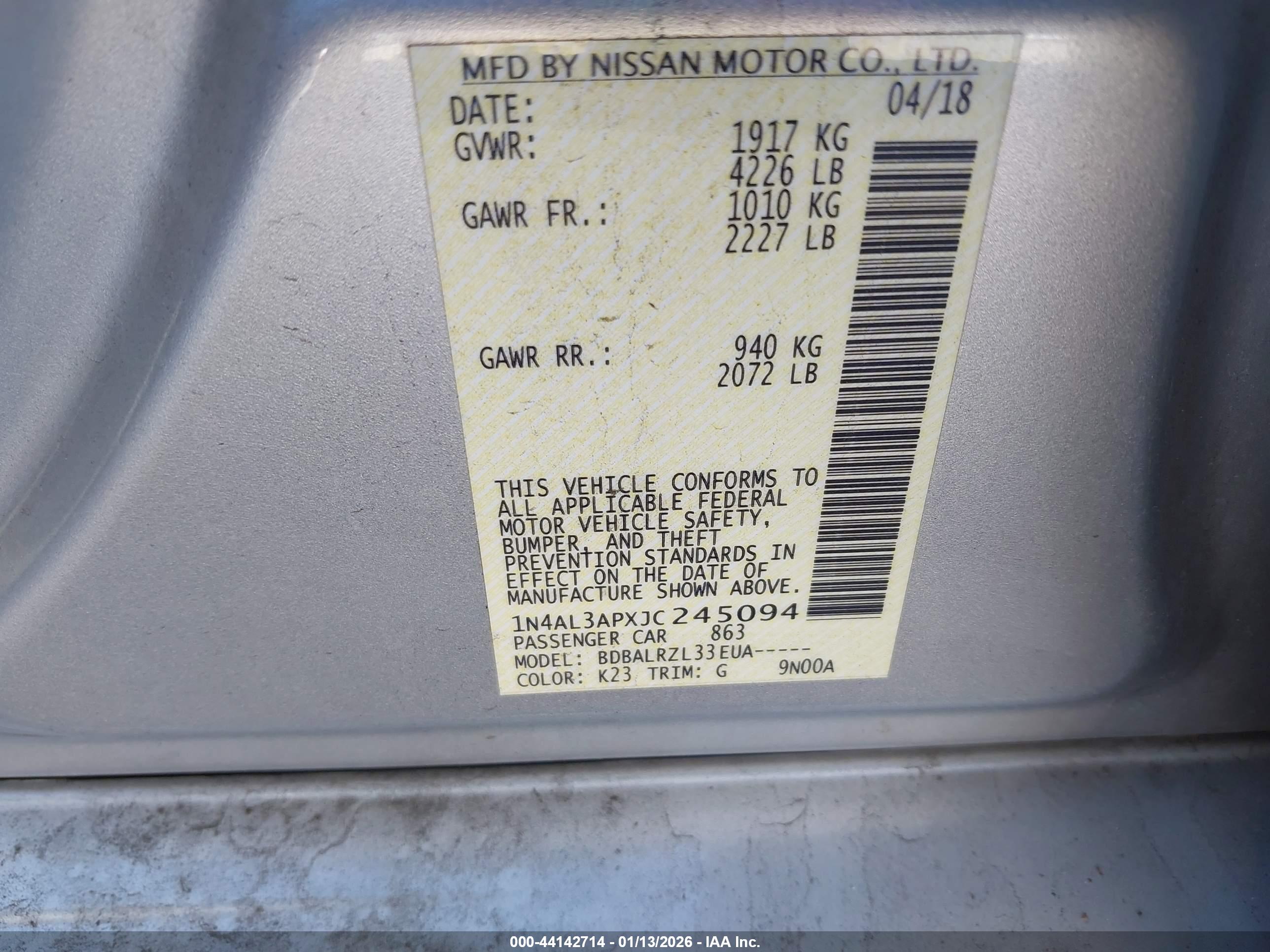NISSAN ALTIMA image 9