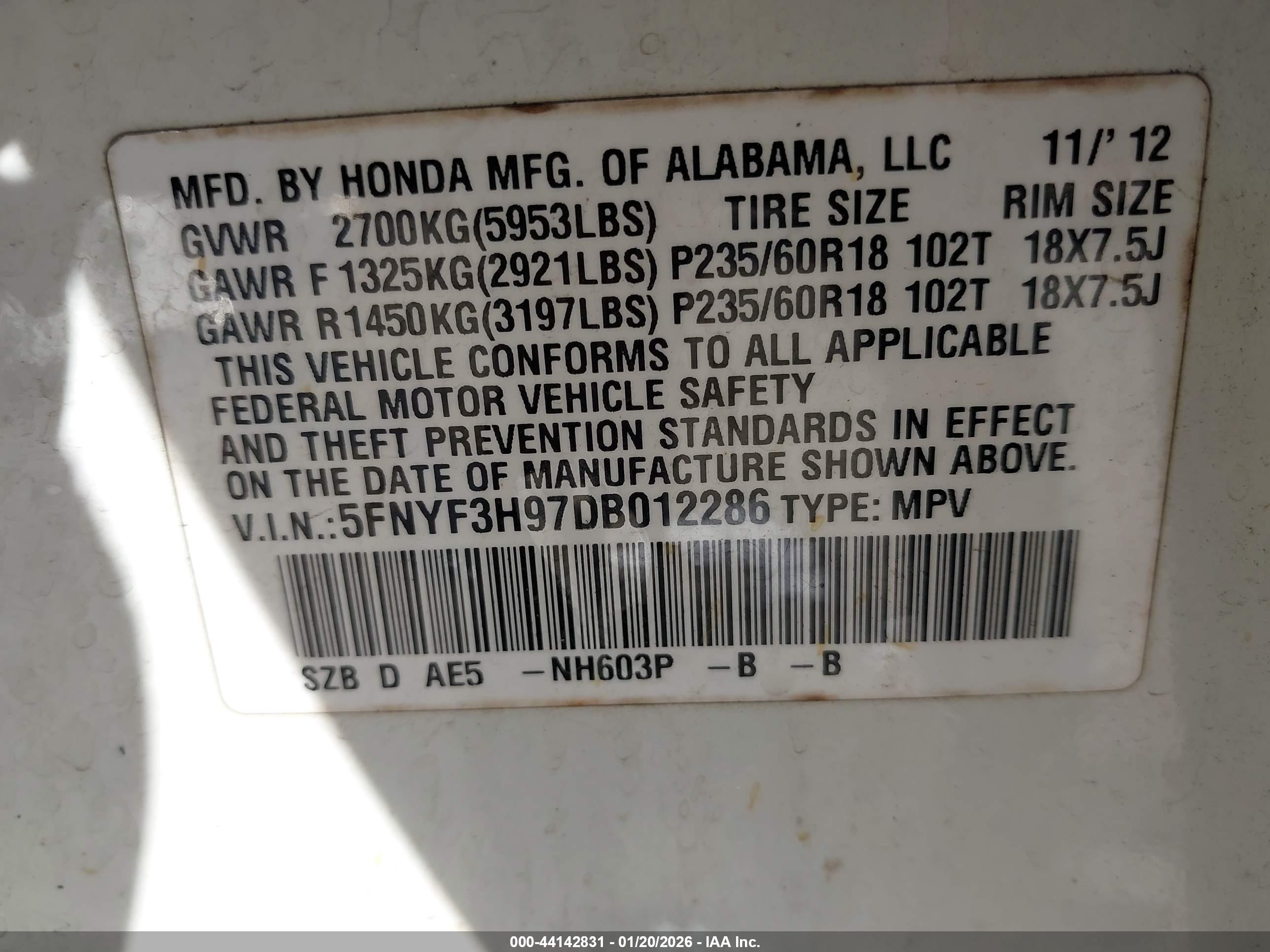 HONDA PILOT image 9
