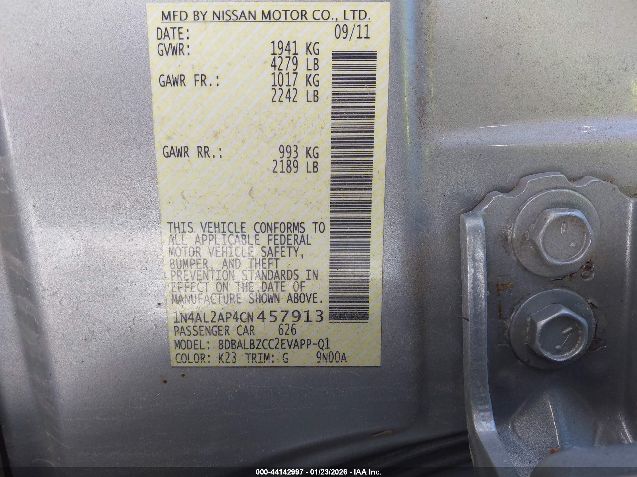 NISSAN ALTIMA image 9