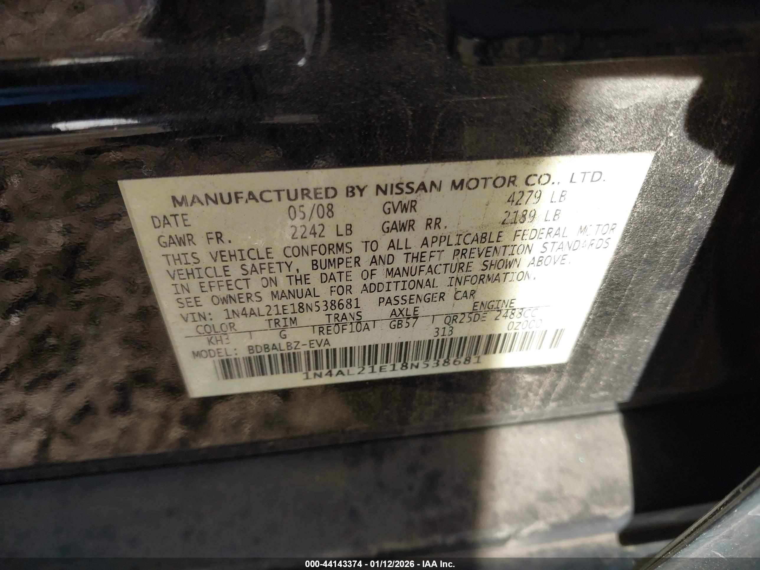 NISSAN ALTIMA image 9