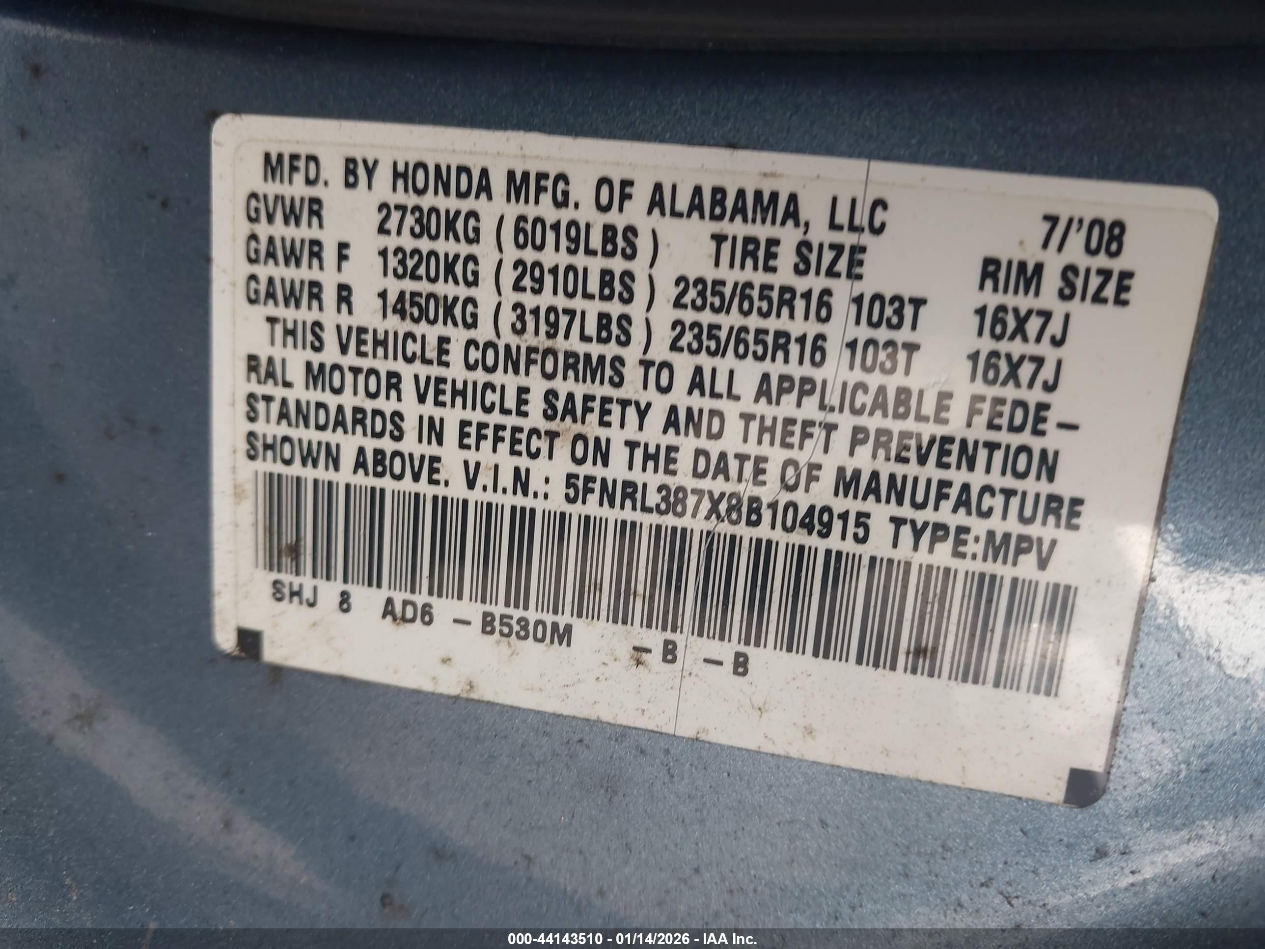 HONDA ODYSSEY image 9