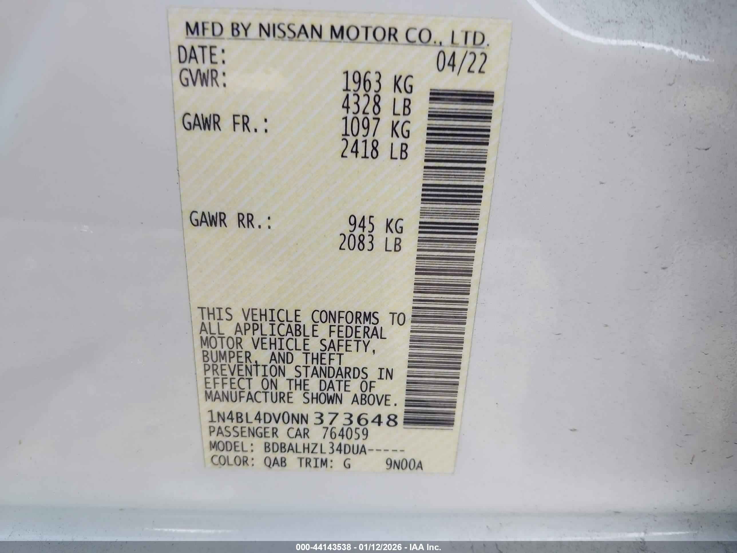 NISSAN ALTIMA image 9